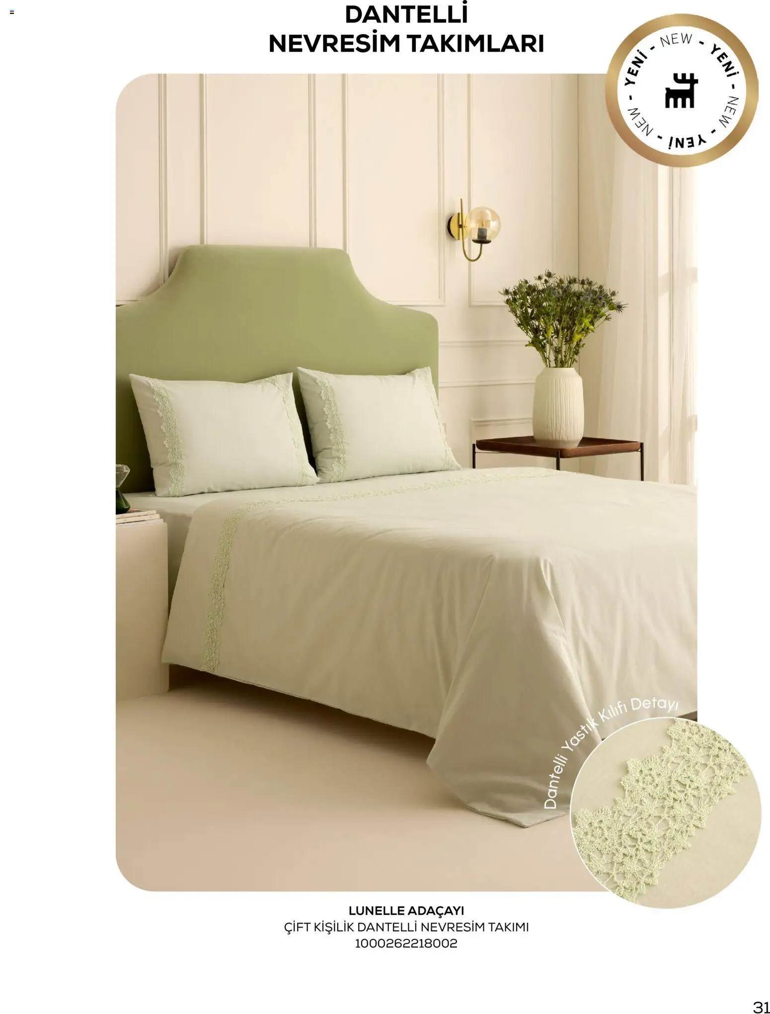 Karaca Home - Katalog Sezonsuz Karaca Home Şıklığı - İlkbahar / Yaz 2026 - 01.03.2026 tarihinden itibaren geçerlidir | Sayfa: 31 | Ürünler: Yastık, Nevresim, Yastık kılıfı, Nevresim takımları