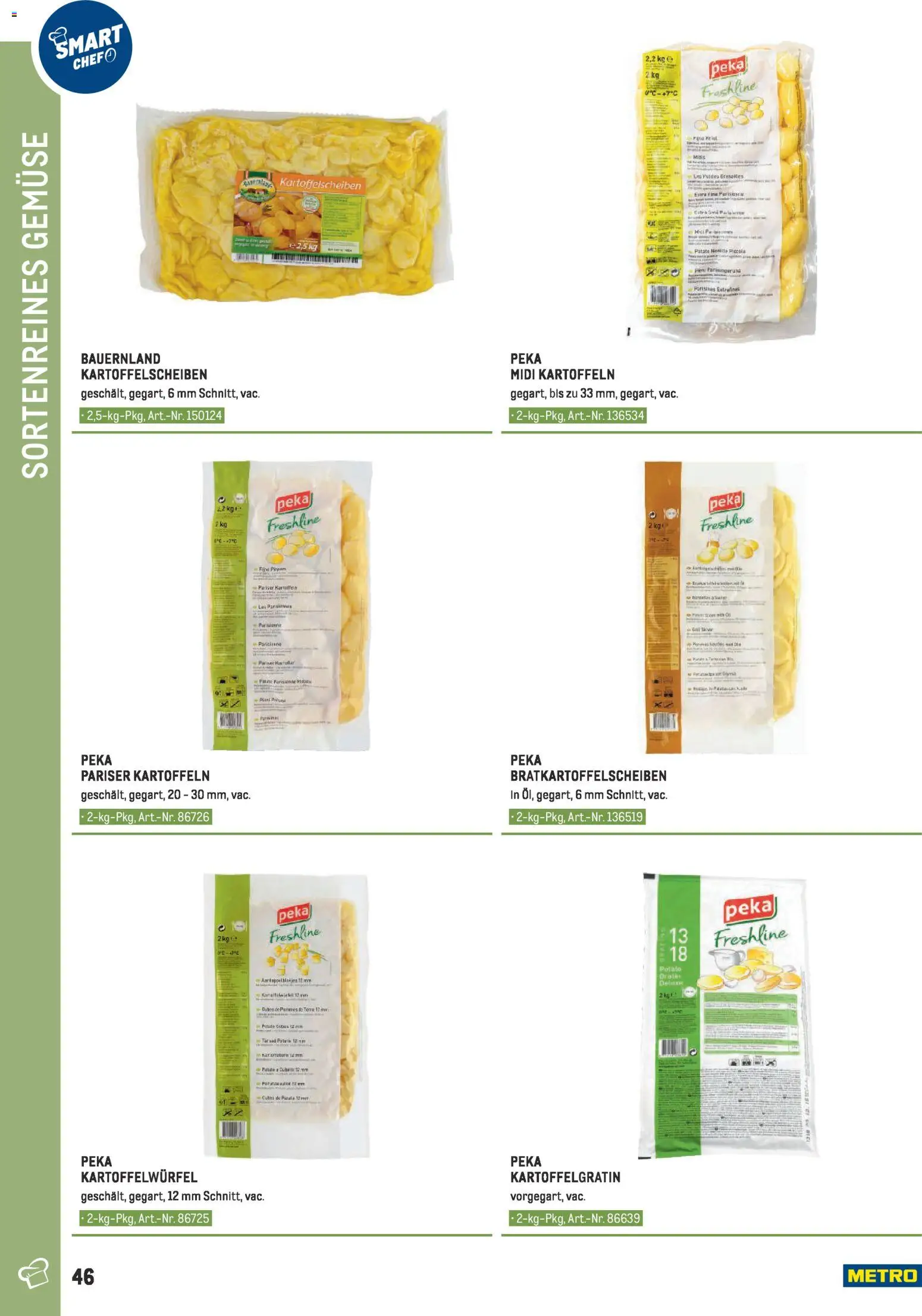 Metro angebote - Smart Chef Obst & Gemüse gültig ab 26.03.2026 | Seite: 46 | Produkte: Kartoffeln, Gemüse