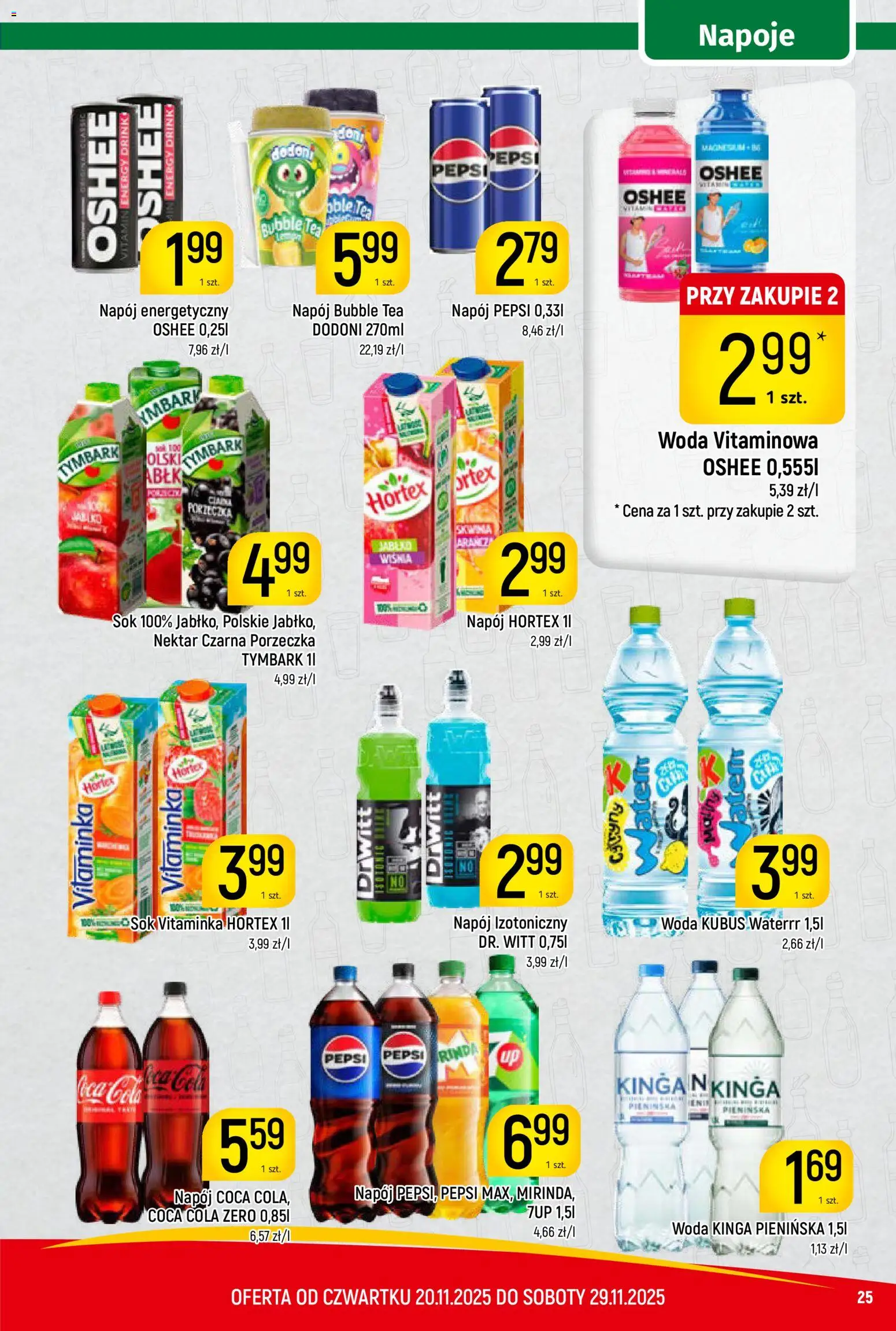 Piotruś Pan Gazetka od 20.11.2025 | Strona: 25 | Produkty: Coca Cola zero, Coca cola, Porzeczka, Sok