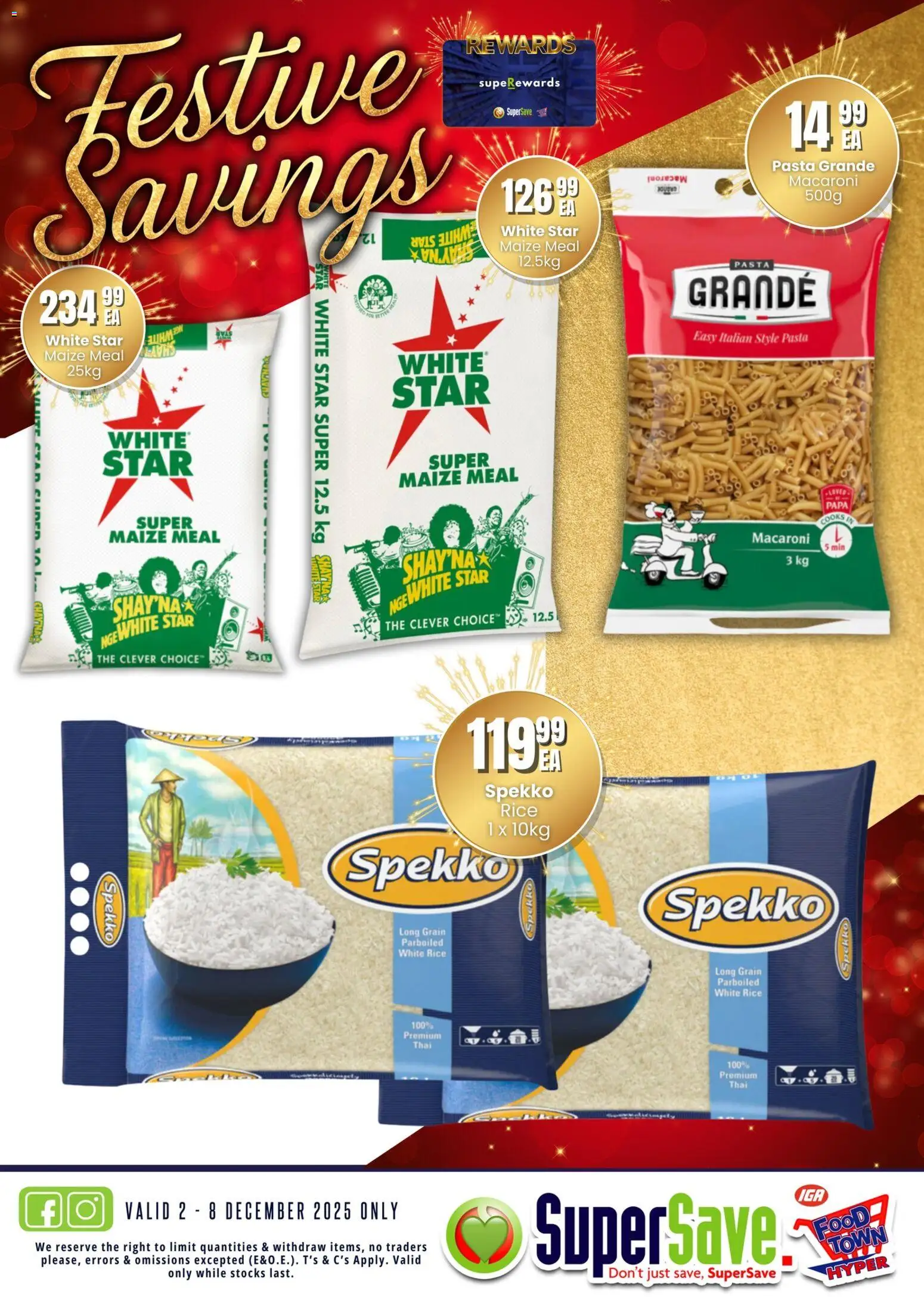 New Super Save catalogue – valid from 02.12.2025 | Page: 9 | Products: Maize meal, Rice, Pasta