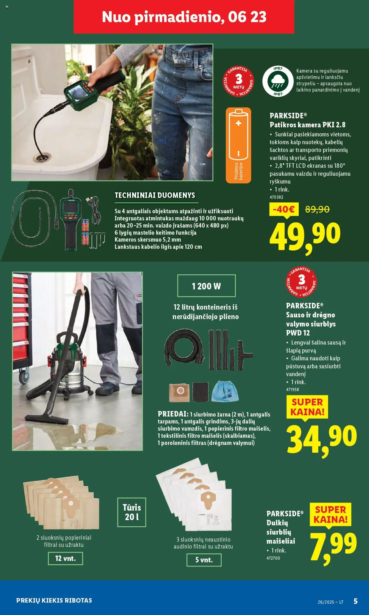 LIDL leidinys - Ne maisto prekių pasiūlymai│galioja nuo 23.06.2025 | Puslapis: 5 | Prekių: Vaizdo, Kamera