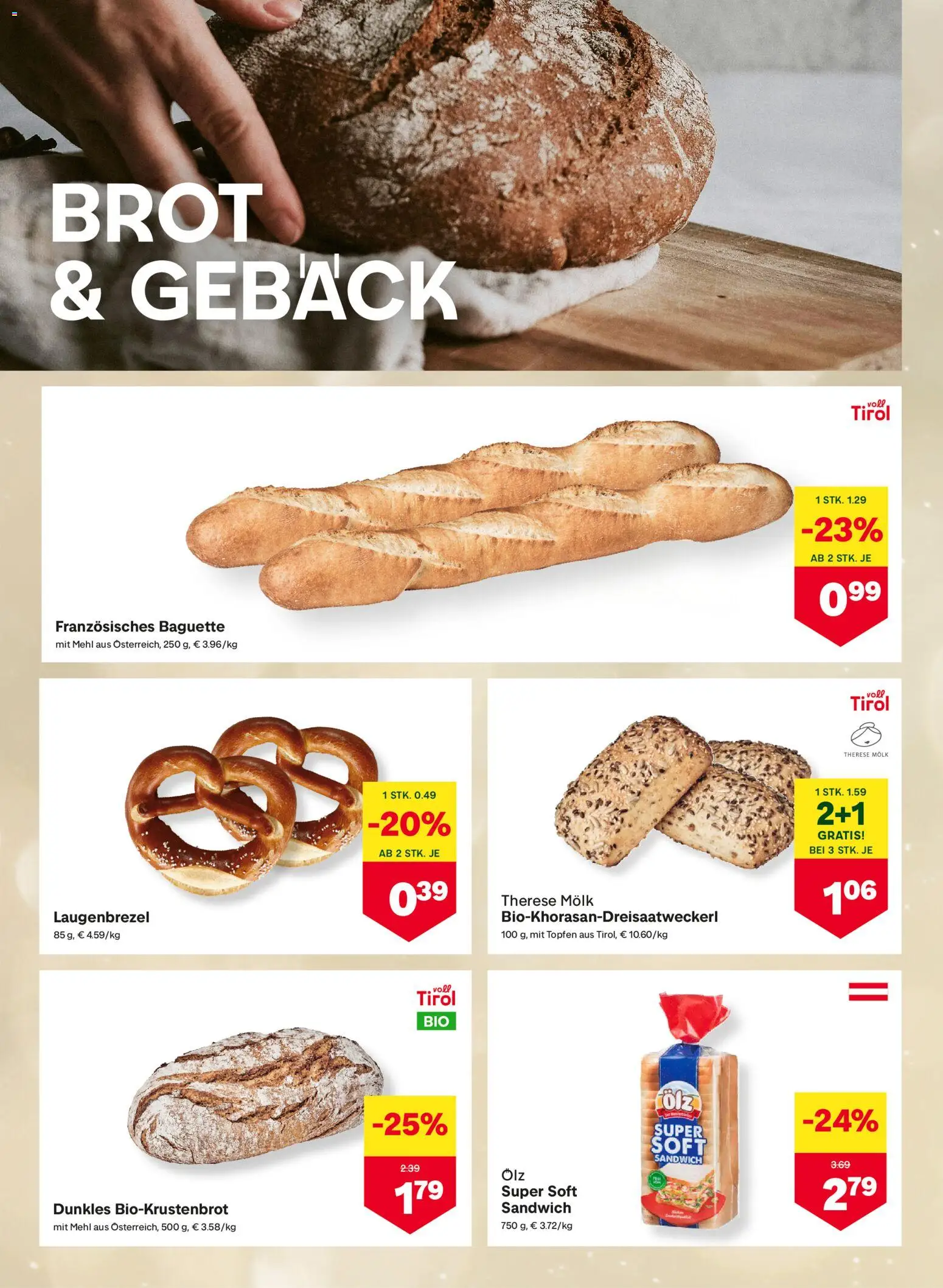 MPREIS Flugblatt gültig ab 25.12.2025 | Seite: 4 | Produkte: Jääkaappipakastin, Brot