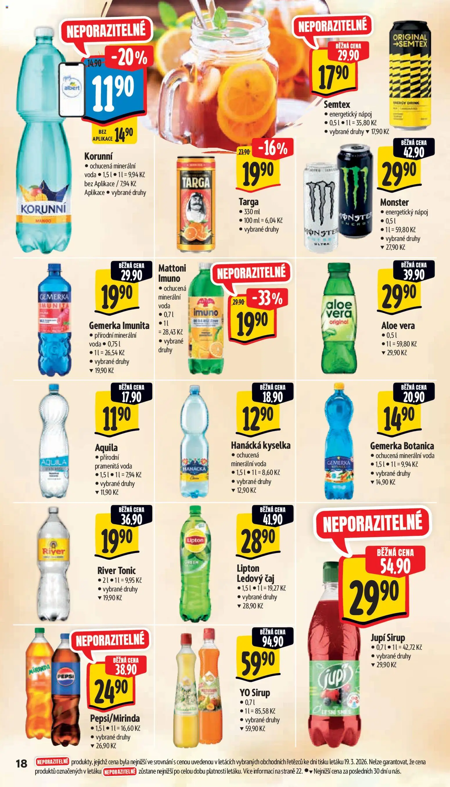 Albert leták - Supermarket od 25.03.2026 | Strana: 28 | Produkty: Voda, Čaj, Jupí, Aloe vera