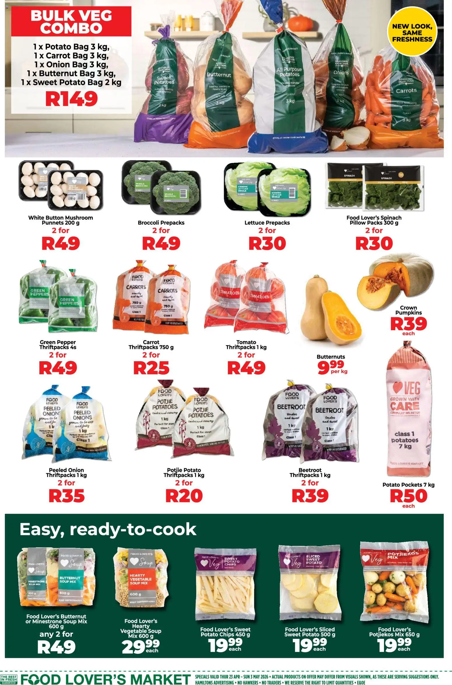 New Food Lover's Market catalogue – valid from 23.04.2026 | Page: 2 | Products: Soup, Pepper, Lettuce, Pumpkins