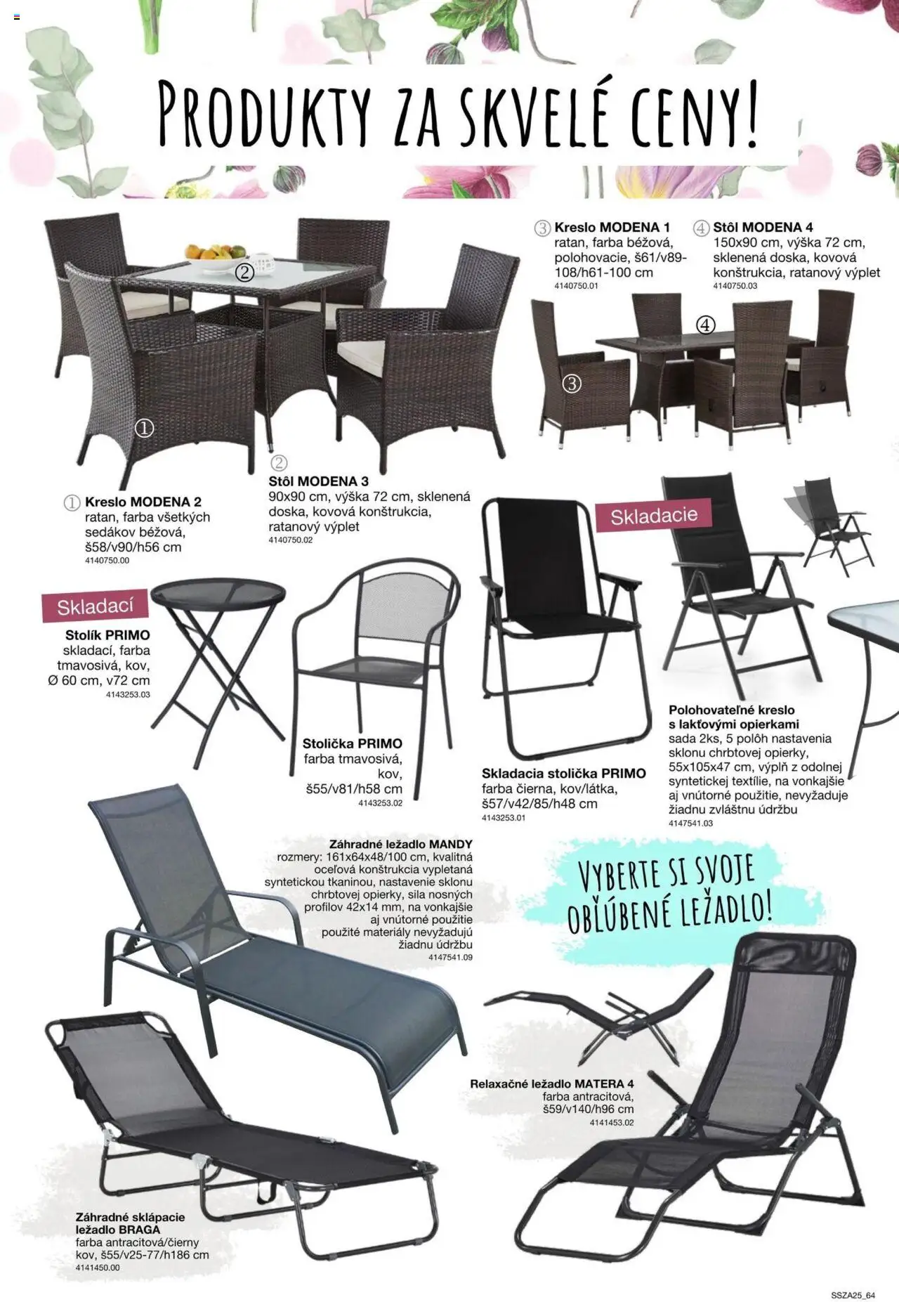 Nové Sconto nábytok akcie – leták je platný od 21.02.2025 | Strana: 64 | Produkty: Stôl, Skladacia stolička, Stolík, Stolička