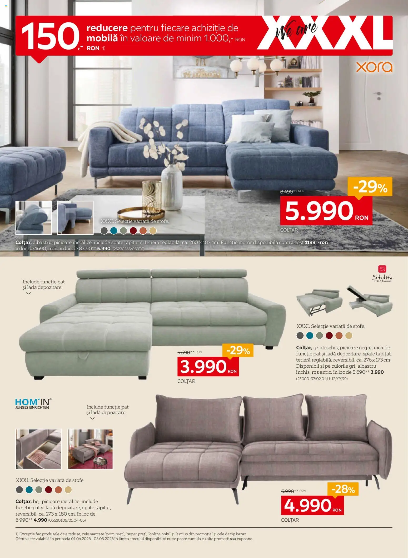Noul catalog XXXLutz – valabil de la 06.04.2026 | Pagină: 4 | Produse: Delgeç, Pat, Colțar