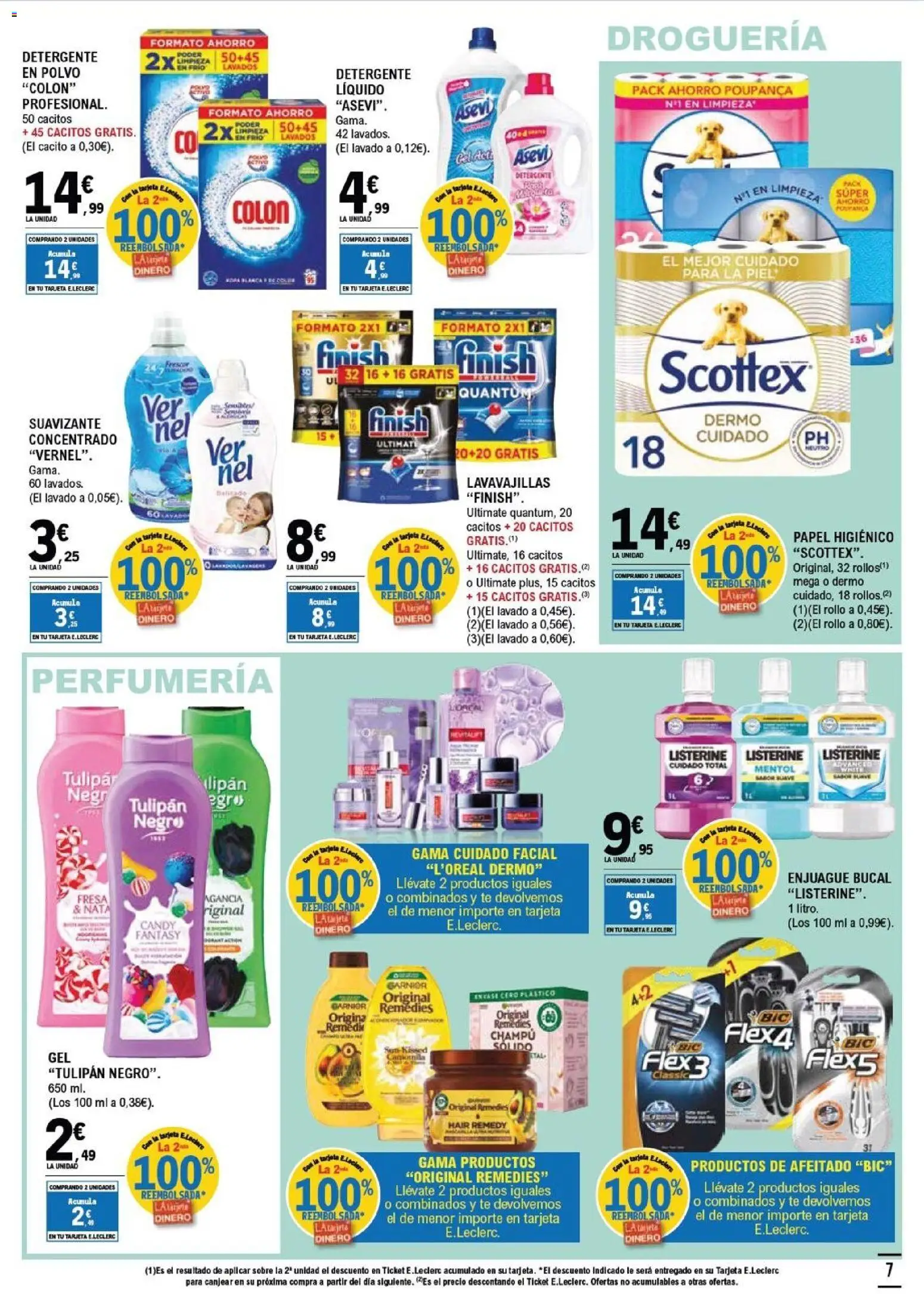 E.Leclerc folleto │ válido desde el 28.01.2026 | Página: 7 | Productos: Detergente, Cerdo, Papel higienico, Té