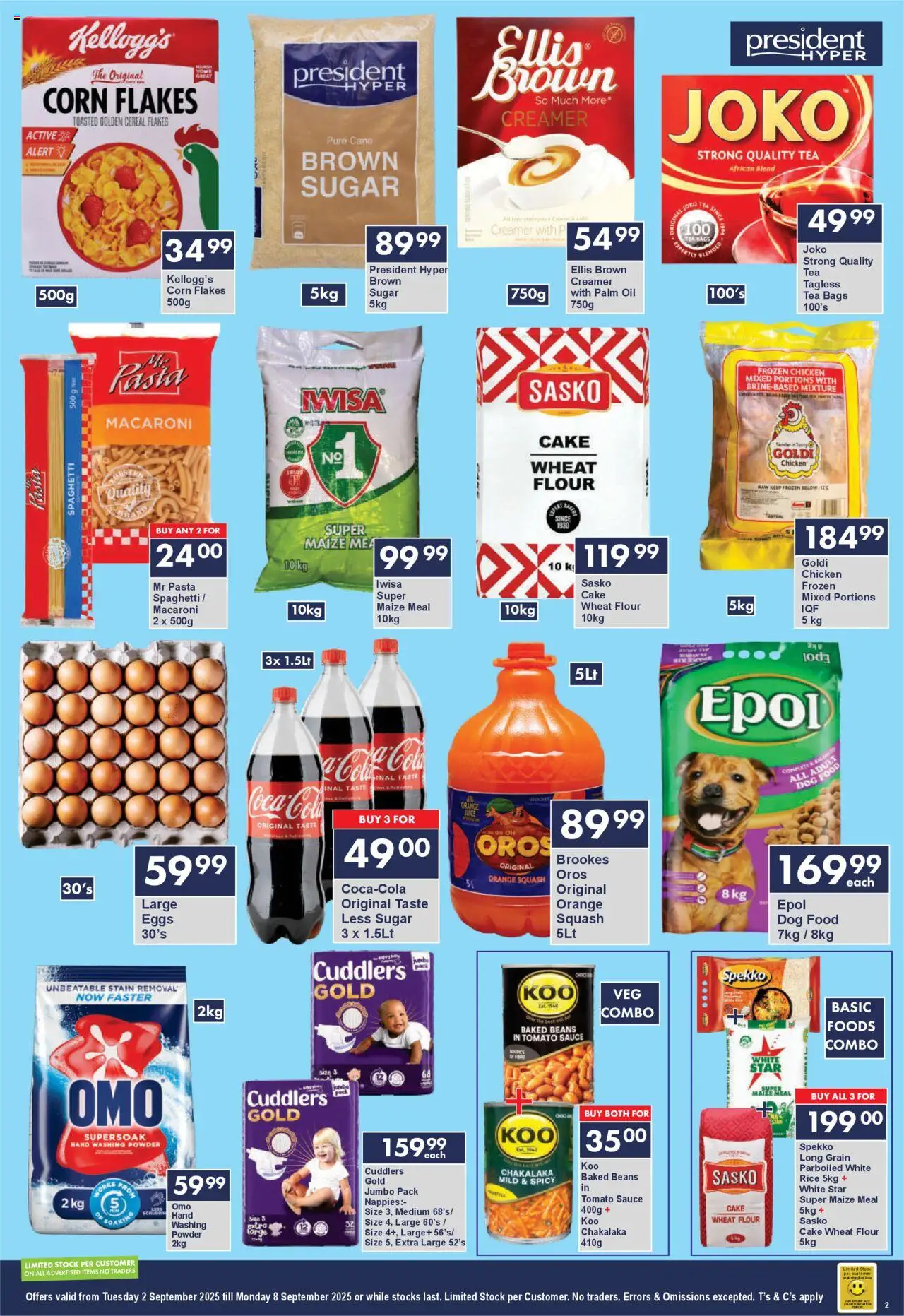President Hyper - Birthday Sale │ valid from 02.09.2025 | Page: 2 | Products: Eggs, Tea, Pasta, Nappies