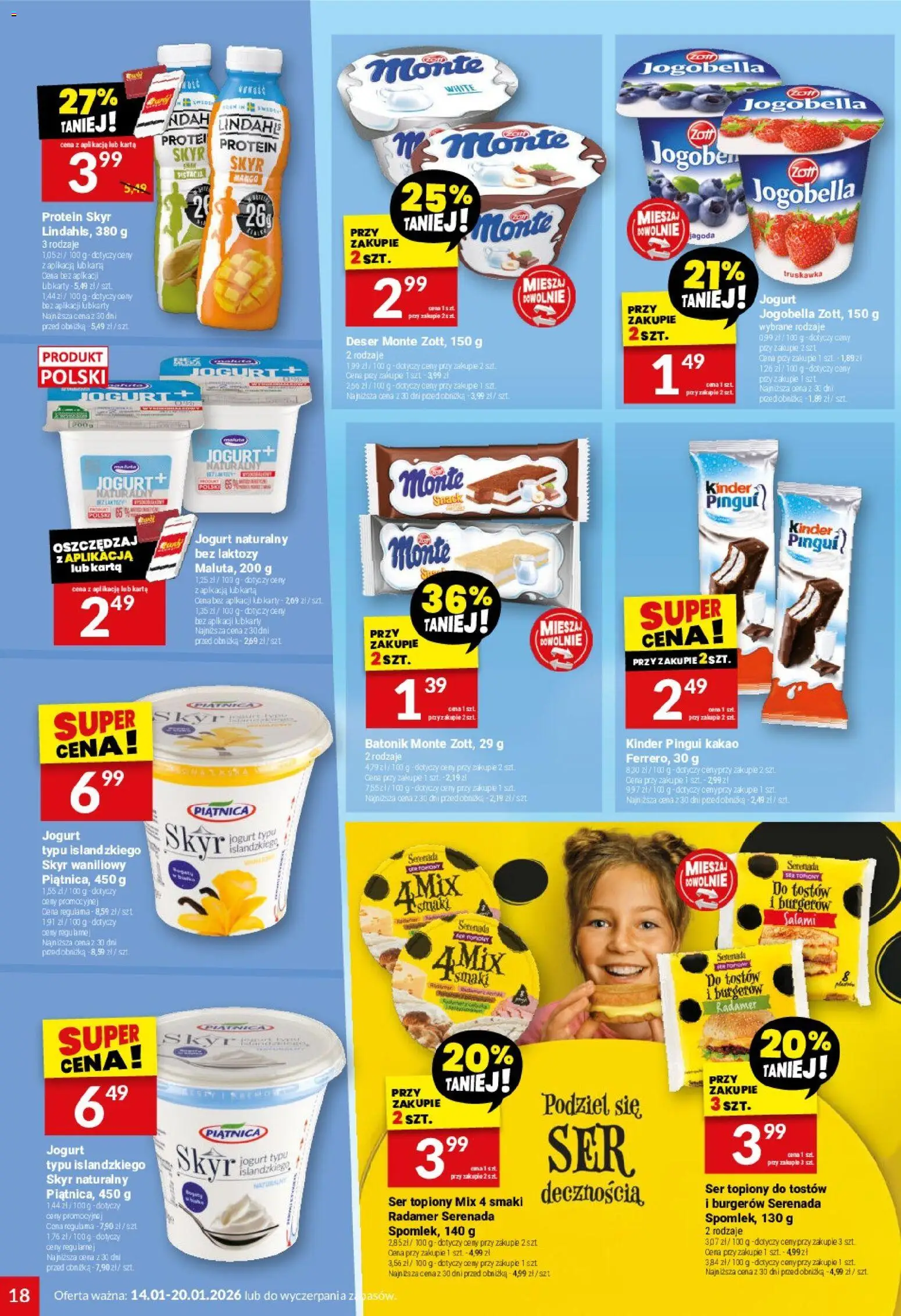 Twój Market Gazetka od 14.01.2026 | Strona: 18 | Produkty: Mango, Skyr waniliowy, Ser topiony, Bez laktozy