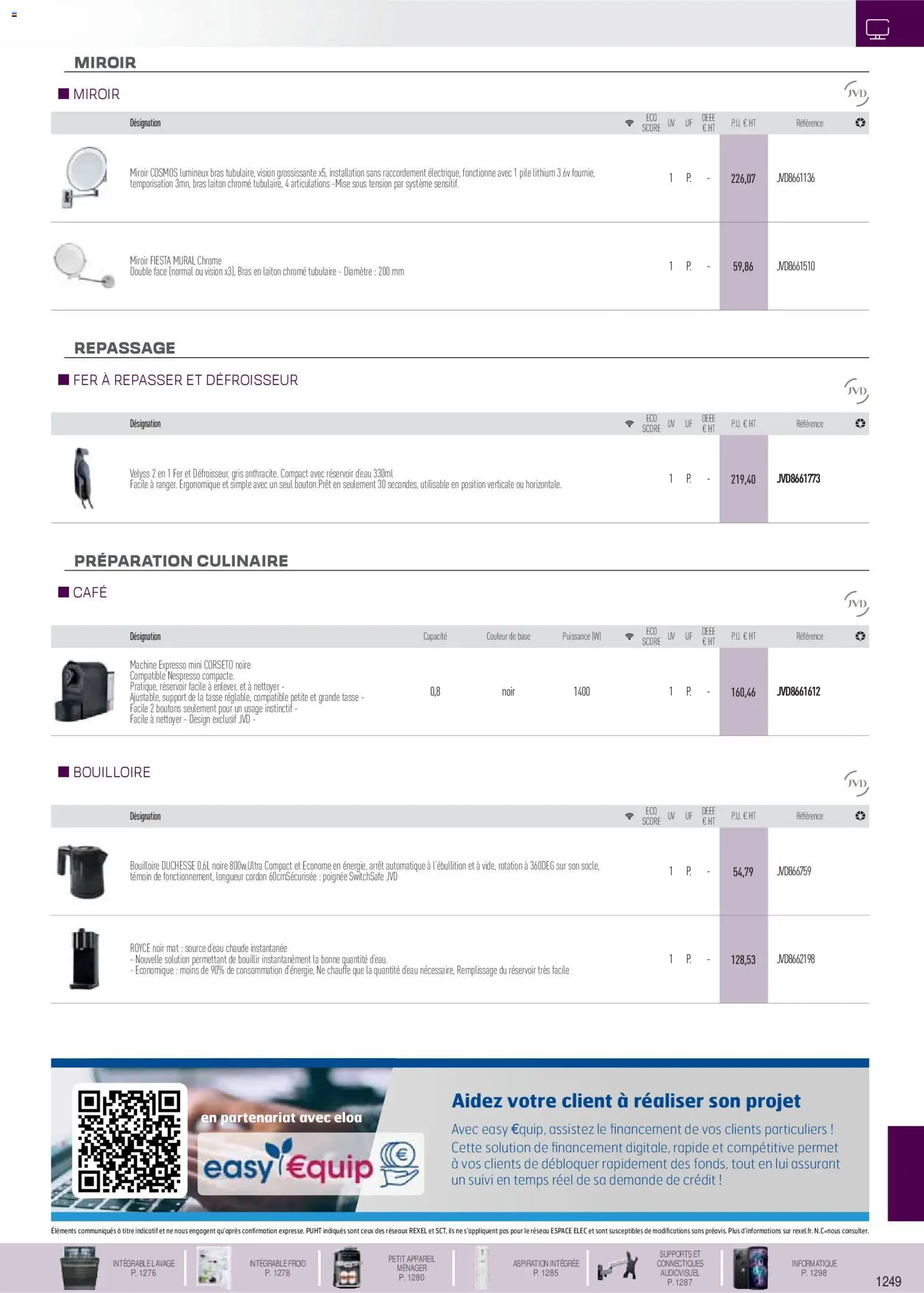 {H1} | Page: 8 | Produits: Base, Fer à repasser, Miroir, Café