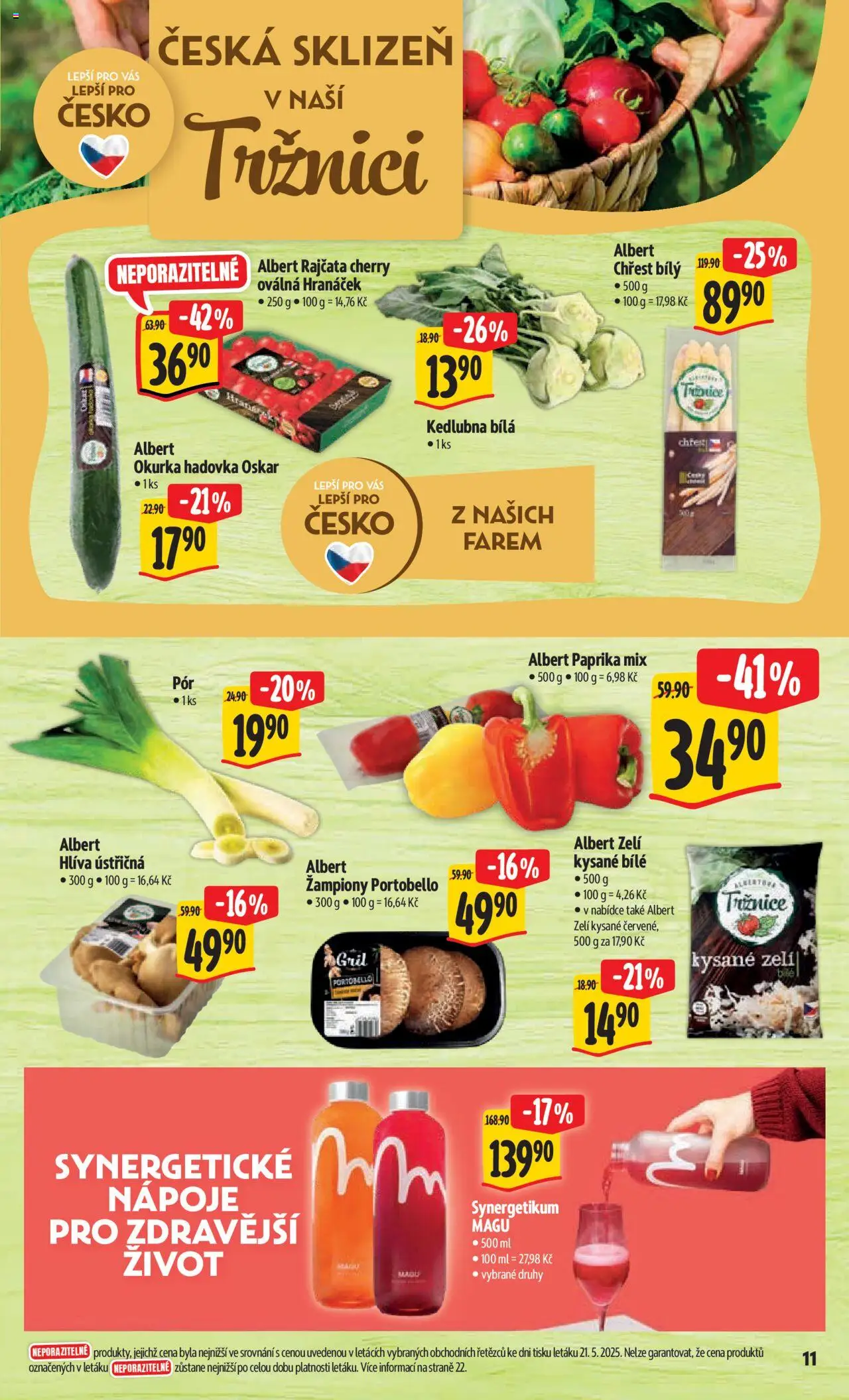 Albert leták - Hypermarket od 28.05.2025 | Strana: 17 | Produkty: Okurka hadovka, Chřest, Kedlubna, Kysané zelí