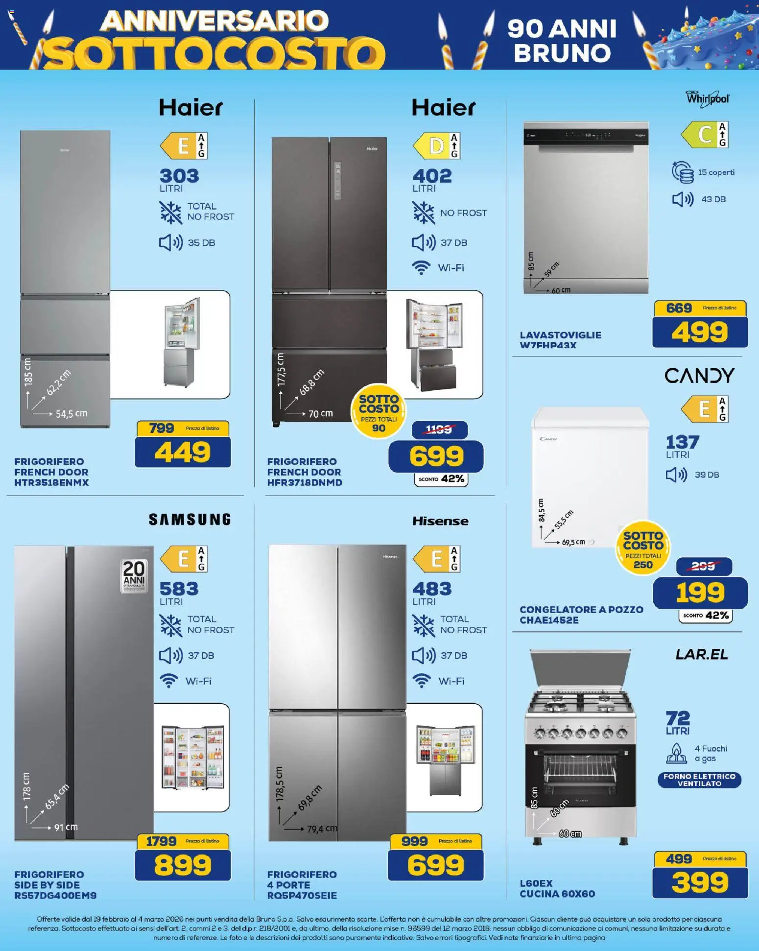 Volantino Euronics del 19.02.2026 | Pagina: 19 | Prodotti: Frigorifero, Congelatore, Forno, Samsung