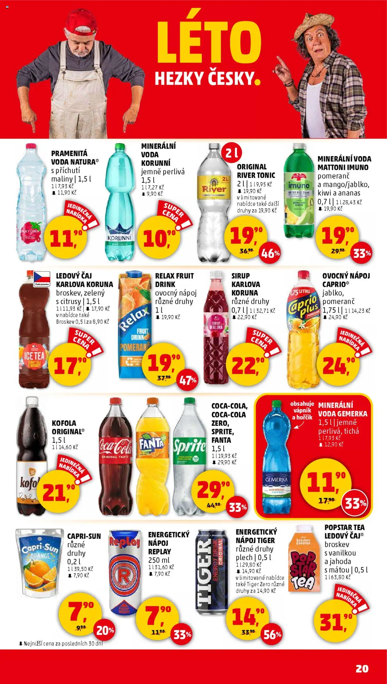 Penny Market leták - Čtvrtečník od 07.08.2025 | Strana: 20 | Produkty: Mattoni, Tiger, Gemerka, Maliny