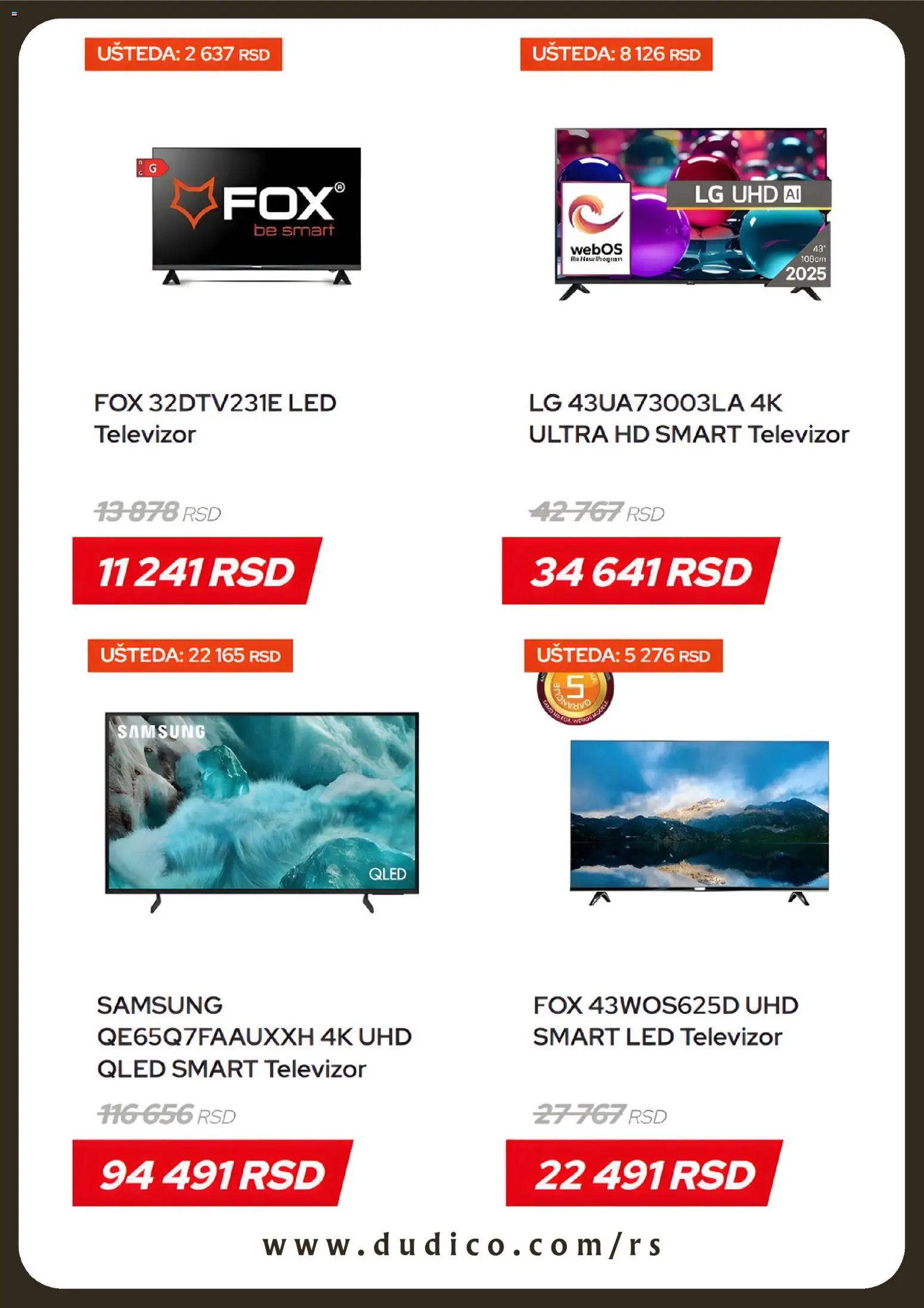 Dudi co. katalog - važi od 02.03.2026 | Strana: 5 | Proizvode: Smart televizor, Televizor, LED televizor