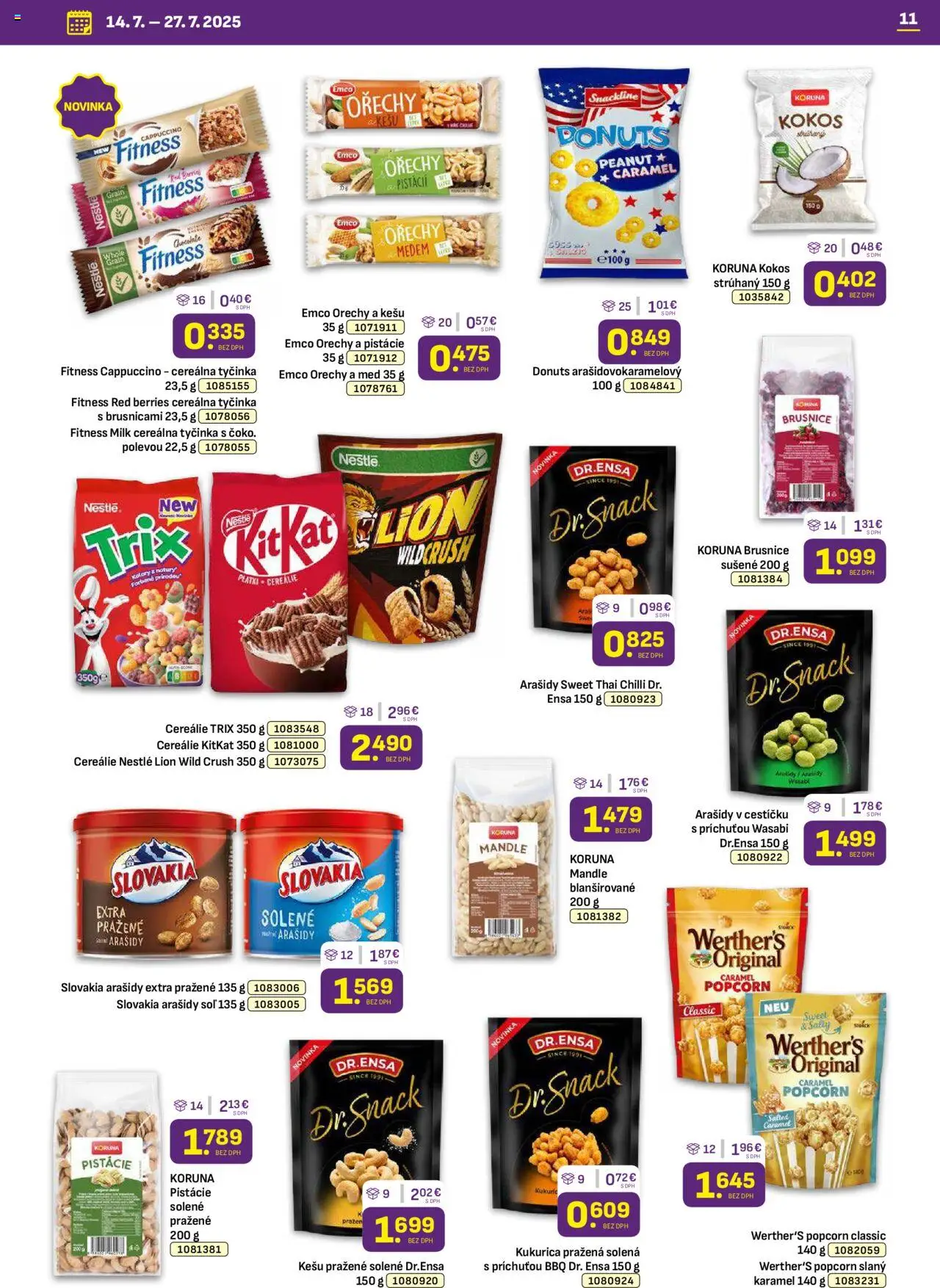Libex leták │ platný od 14.07.2025 | Strana: 11 | Produkty: Cereálie, Soľ, Med, Mandle