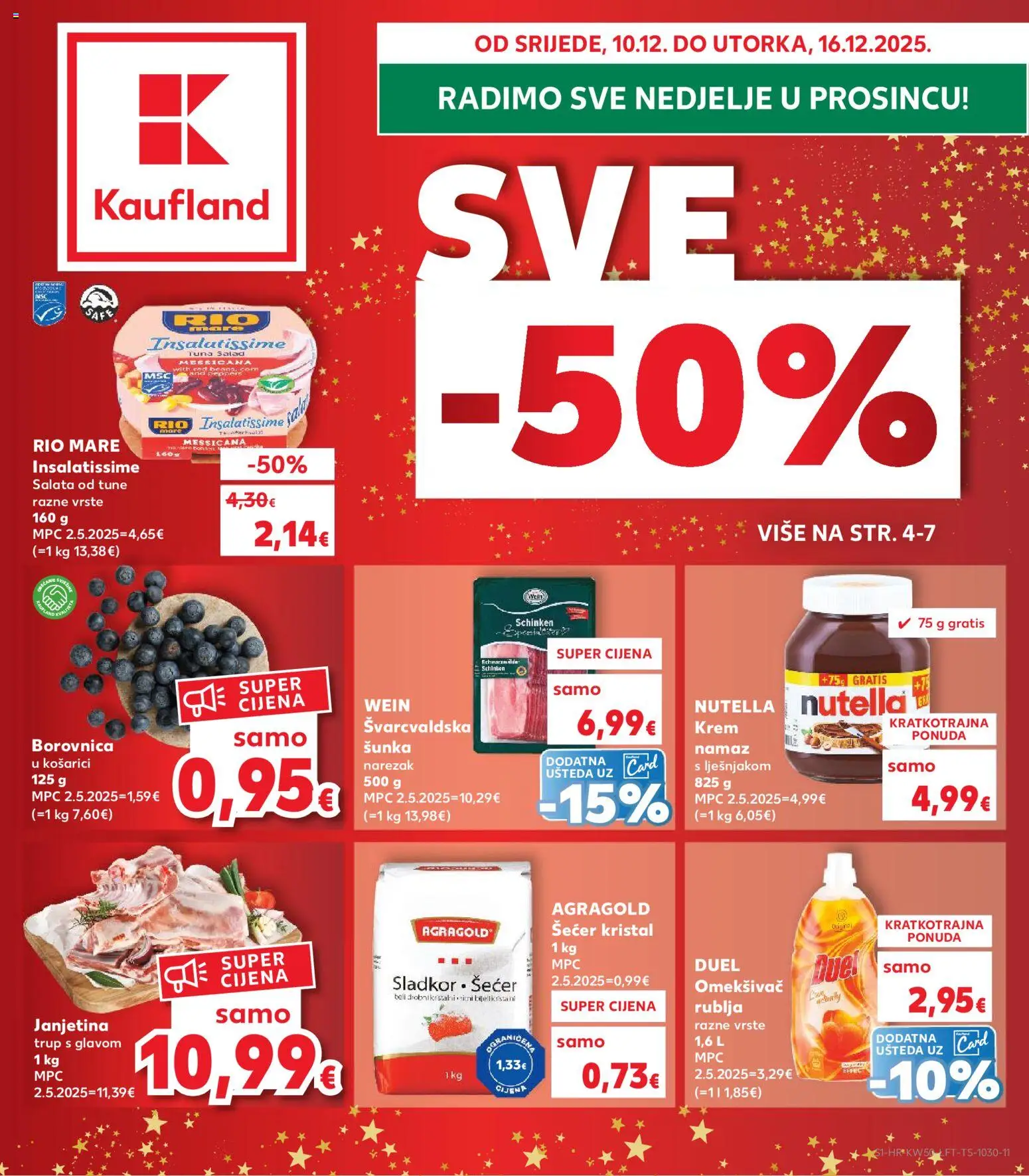 Kaufland katalog | vrijedi od 10.12.2025 | Stranica: 1 | Proizvodi: Janjetina, Šunka, Omekšivač, Šećer
