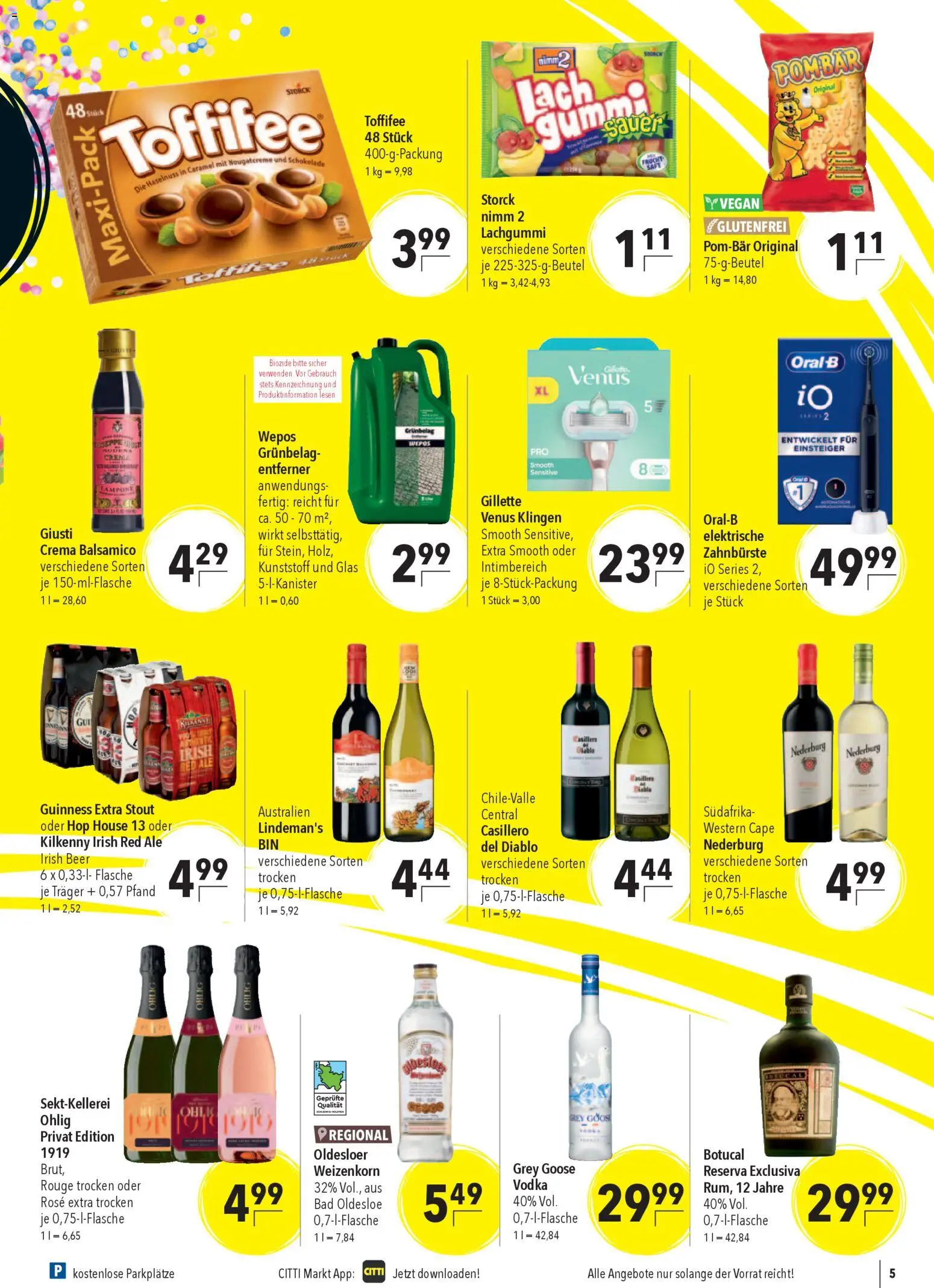 CITTI Markt Prospekt 	 – gültig ab 18.03.2026 | Seite: 5 | Produkte: Schokolade, Balsamico, Zahnbürste, Toffifee