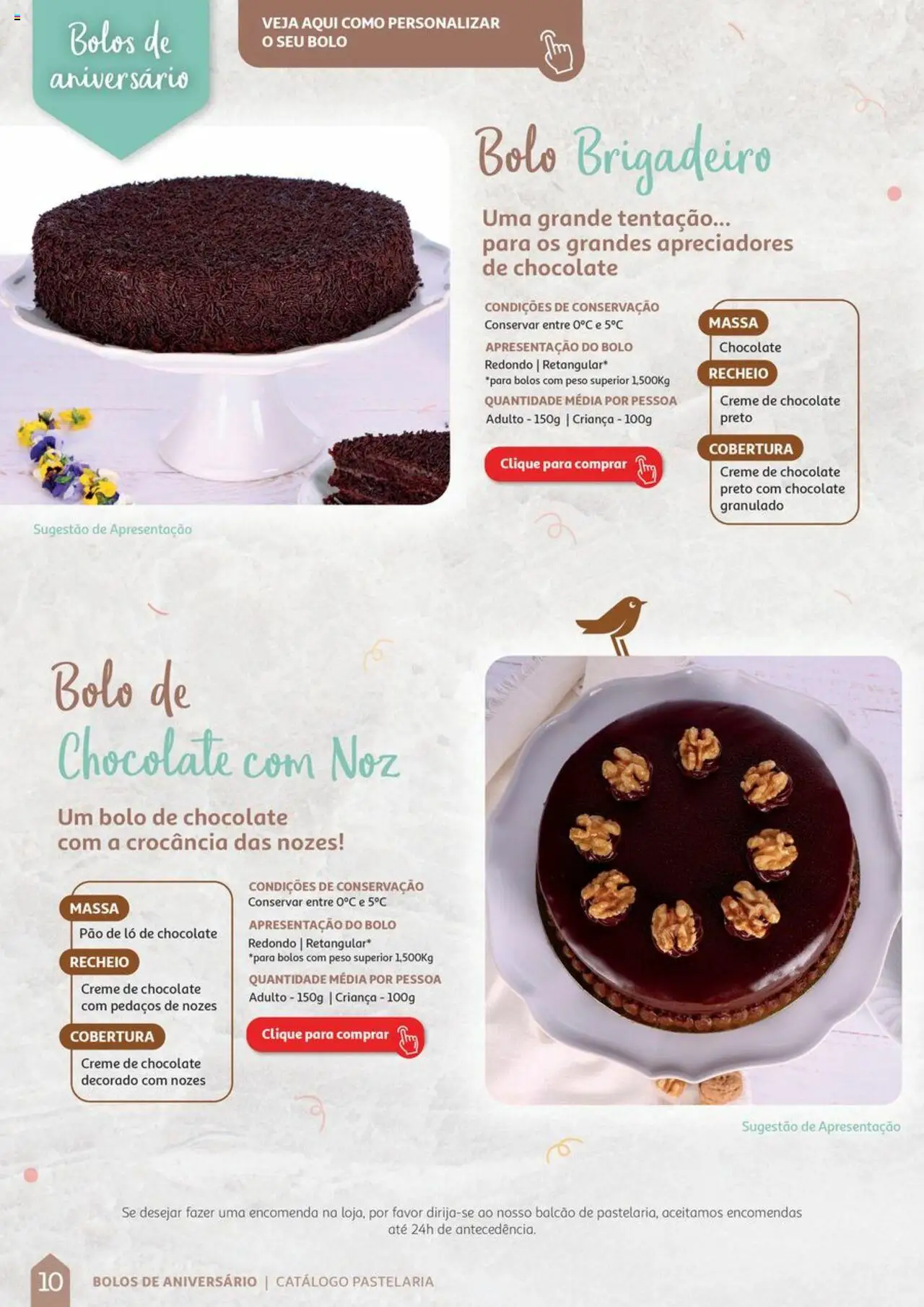 Auchan Catálogo de Pastelaria │ válido de 08.04.2024 | Página: 10 | Produtos: Bolo, Pão, Chocolate, Nozes