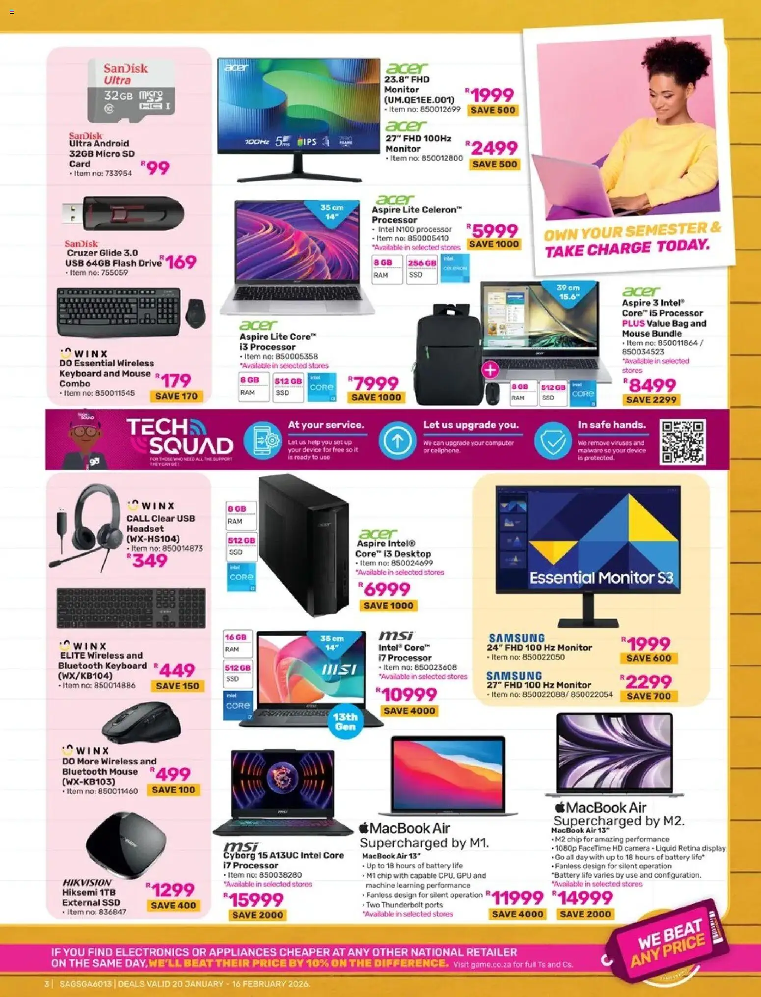 Game - Catalogue Back To Varsity valid from 20.01.2026 | Page: 3 | Products: Usb, Computer, Monitor, Mouse