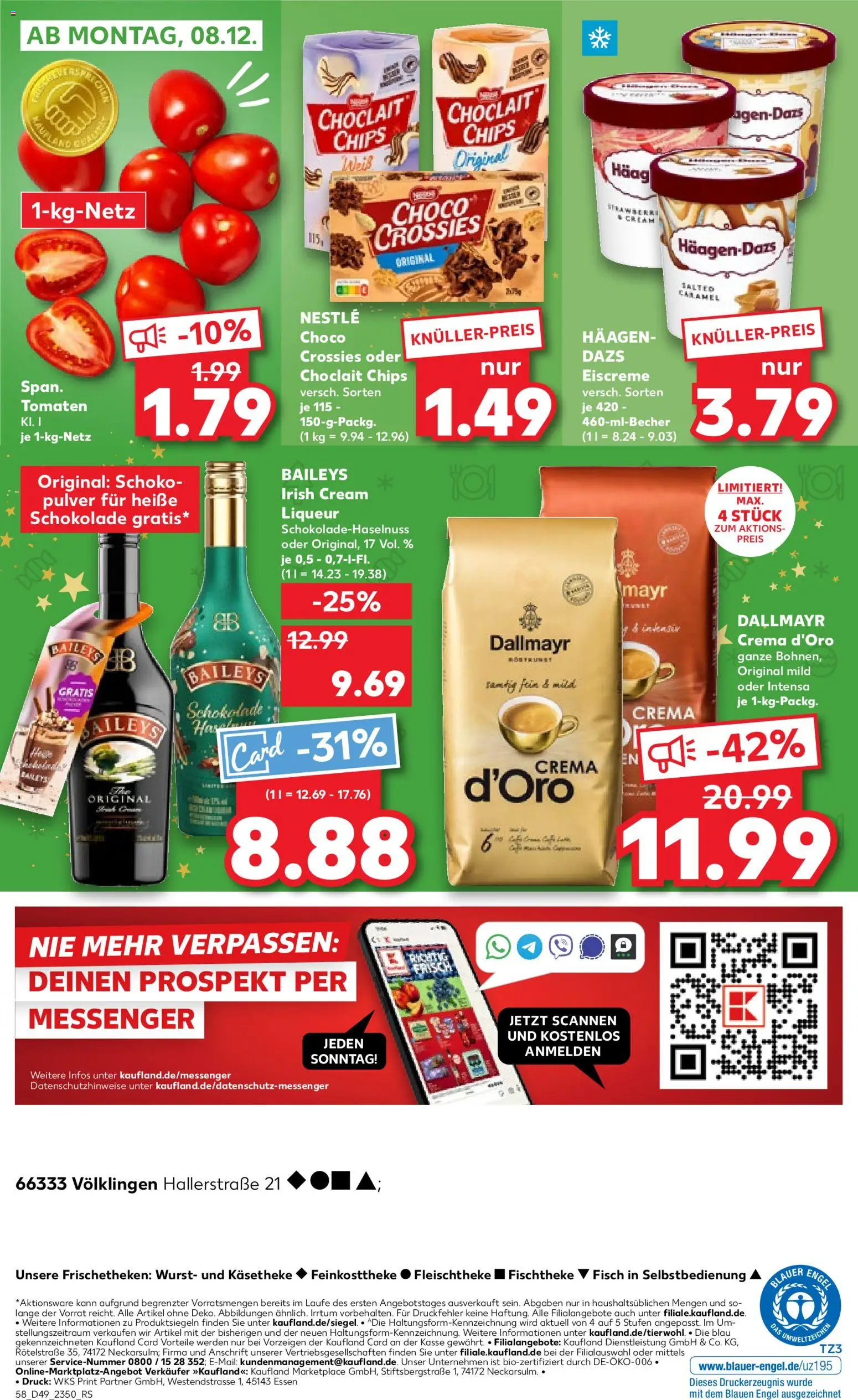 Kaufland prospekt Völklingen	 – gültig ab 04.12.2025 | Seite: 58 | Produkte: Schokolade, Tomaten, Baileys, Chips