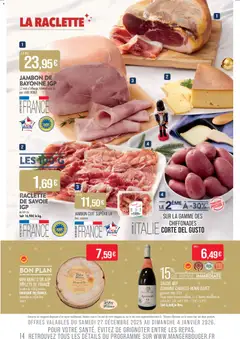 Match Supermarché - Prévisualisation de Match Supermarché - Fêtes par nos pros  valide à partir de 27.12.2025 | Page: 14 | Produits: Raclette, Mont d'or, Jambon, Porc