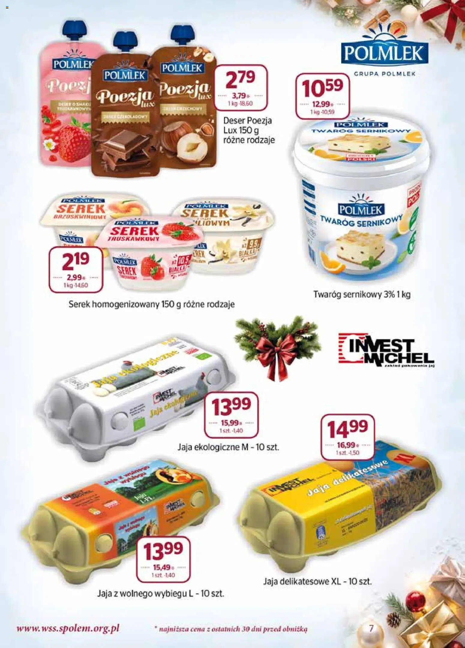 Społem Gazetka od 01.12.2025 | Strona: 7 | Produkty: Serek homogenizowany, Serek, Twaróg, Jaja