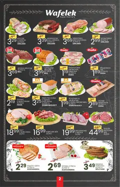 Pogląd oferty "Wafelek Gazetka" - ważna od 12.01.2026 | Strona: 2 | Produkty: Kiełbasa, Piersi, Bell, Szynka
