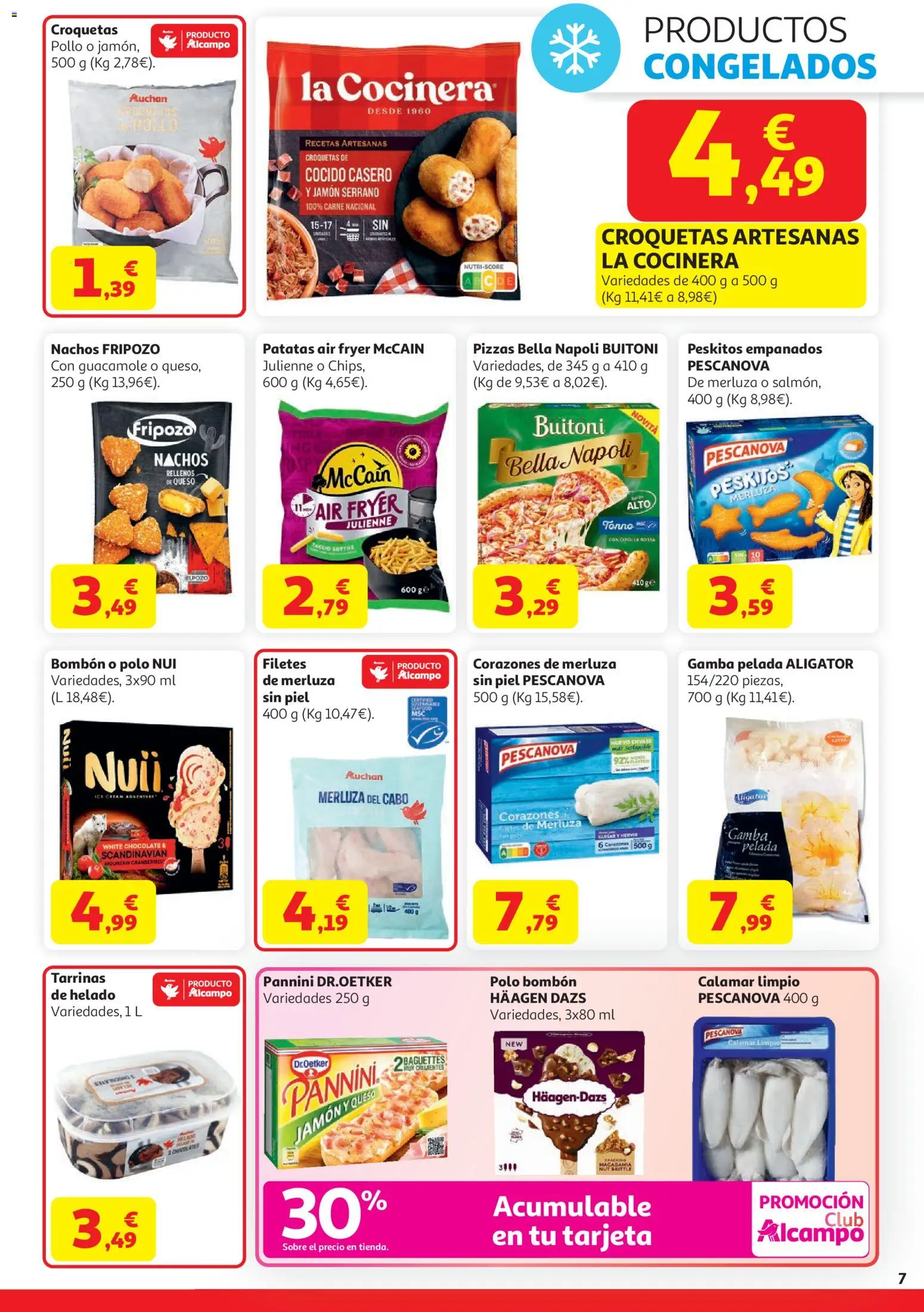 Alcampo HG Nacional Cat │ válido desde el 21.04.2026 | Página: 7 | Productos: Καλτσάκια μισά, Queso, Té, Helado