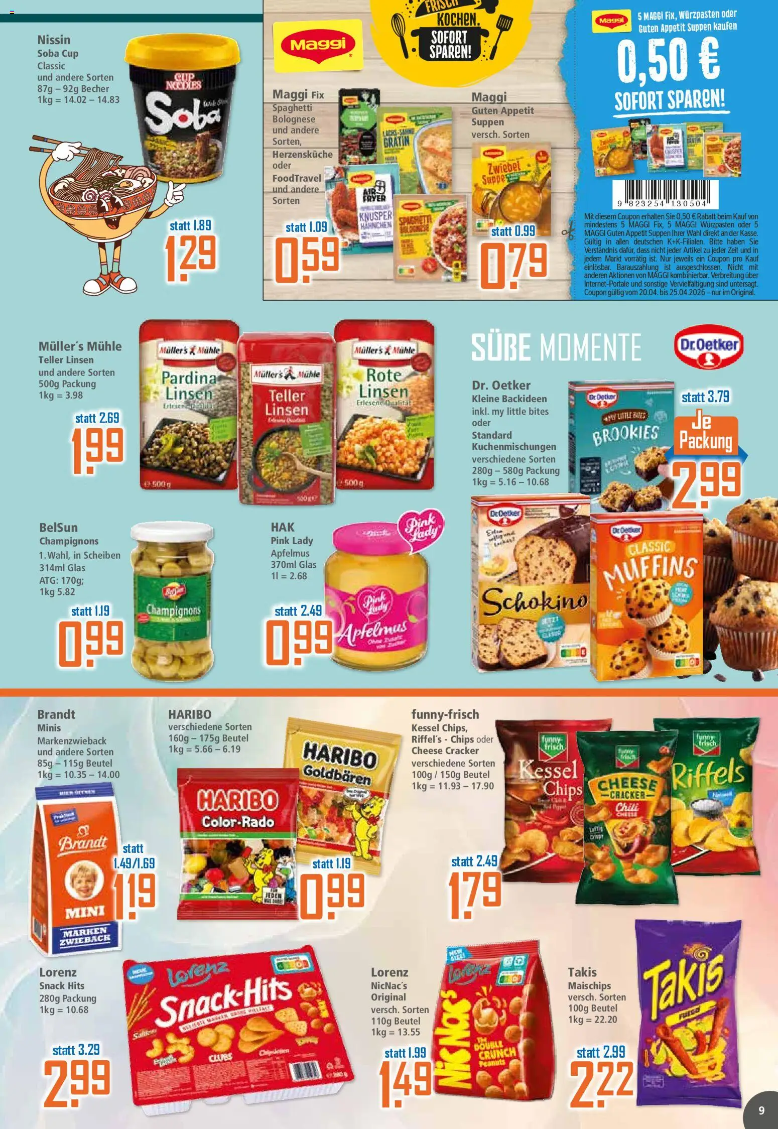 Klaas & Kock Prospekt 	 – gültig ab 20.04.2026 | Seite: 9 | Produkte: Haribo, Champignons, Chili, Chips