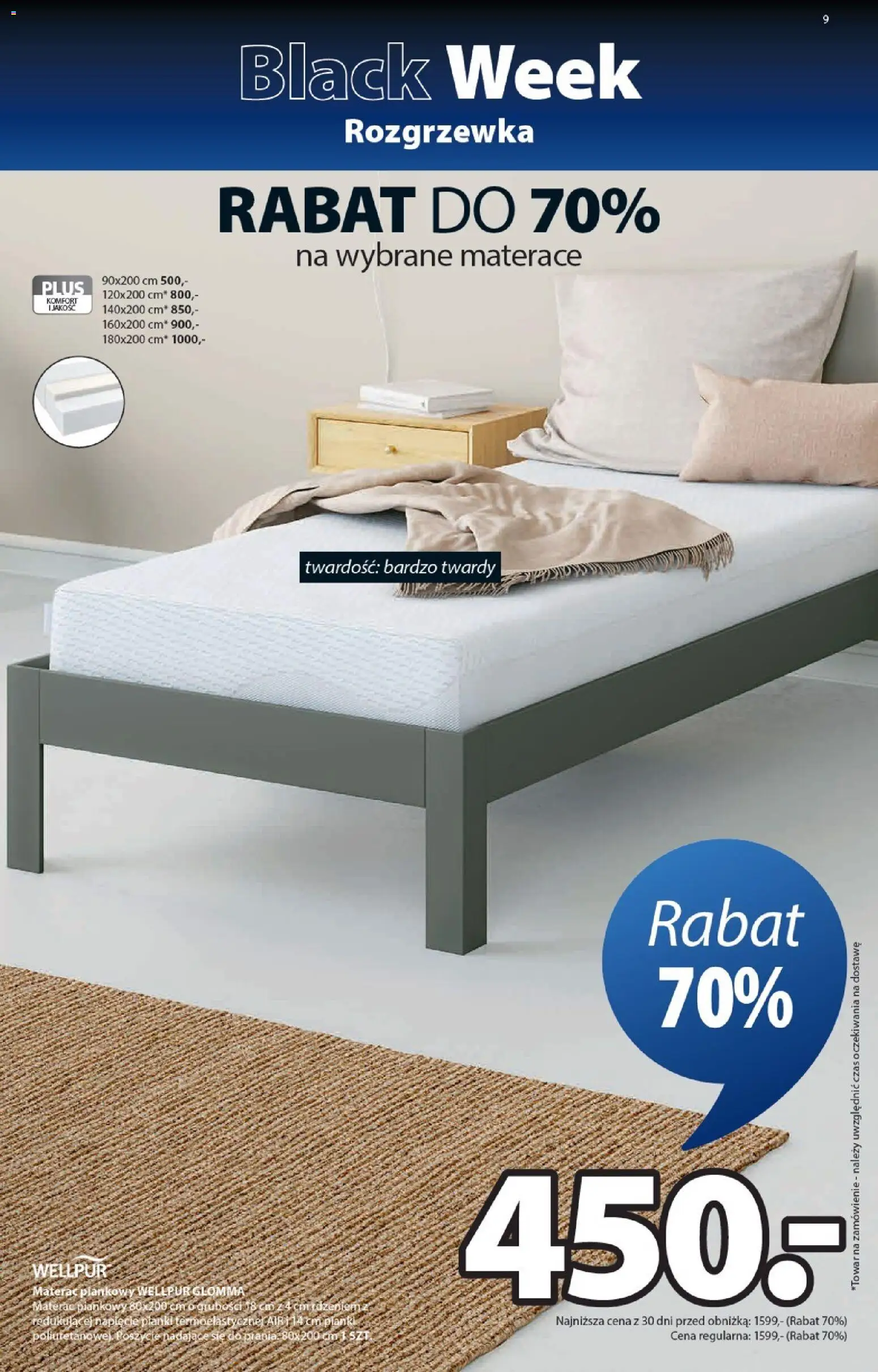 JYSK Black Friday od 12.11.2025 | Strona: 9 | Produkty: Materac, Pianki