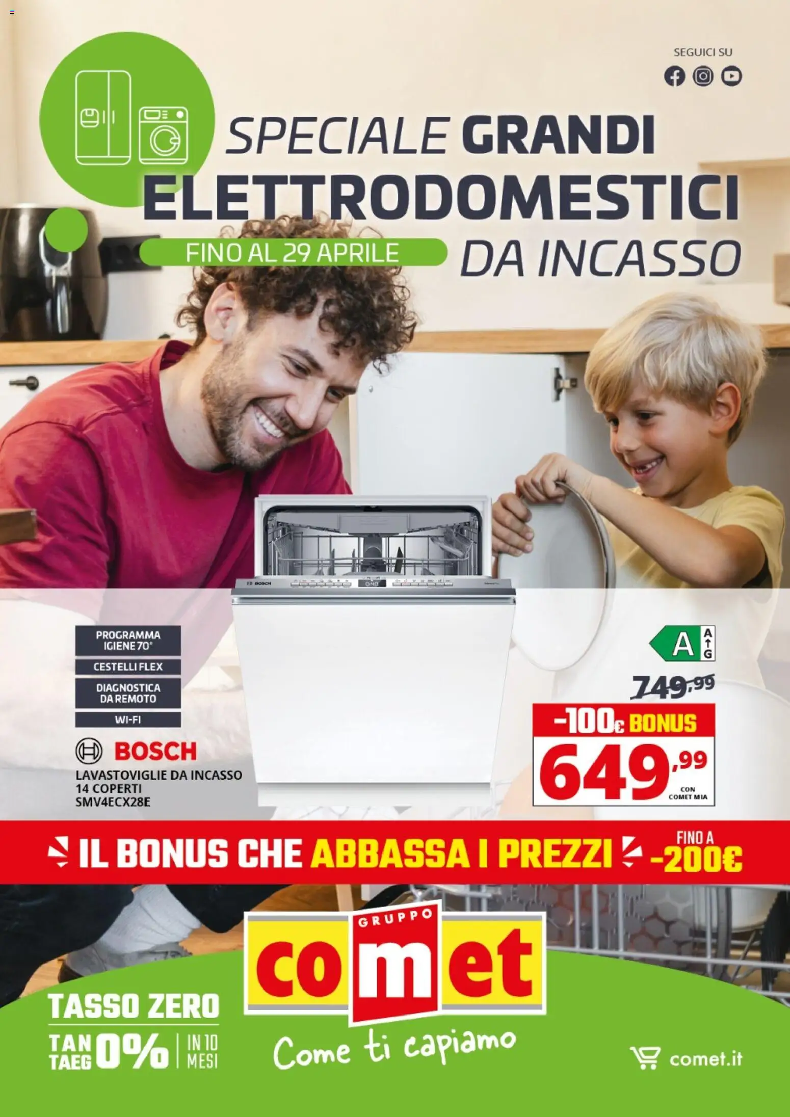 Volantino Comet del 13.04.2026 | Pagina: 1 | Prodotti: Lavastoviglie da incasso, Lavastoviglie