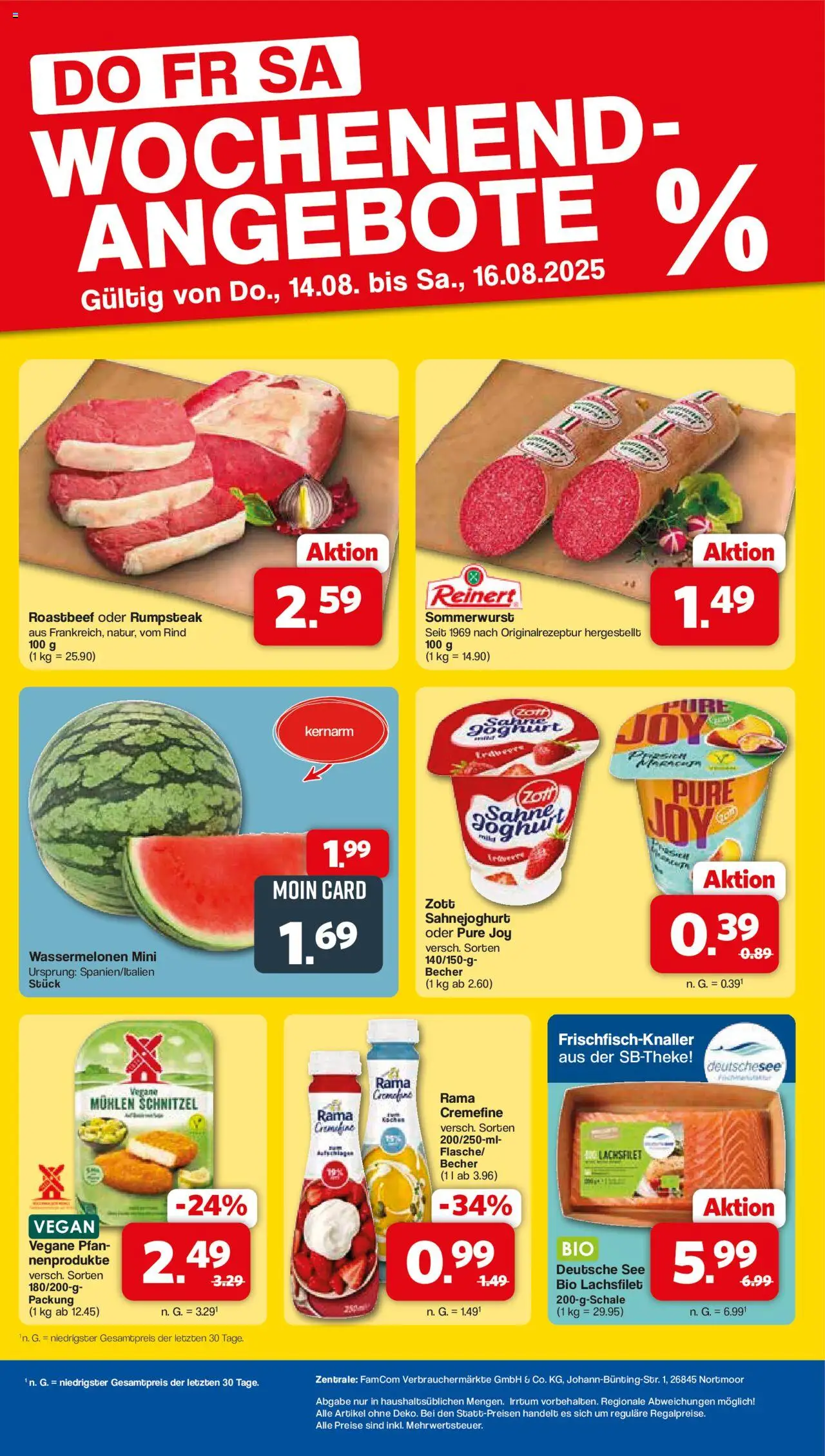 Famila Nordwest - Wochenend Angebote - gültig ab dem 14.08.2025 | Seite: 2 | Produkte: Rama, Rama cremefine, Schnitzel, Roastbeef