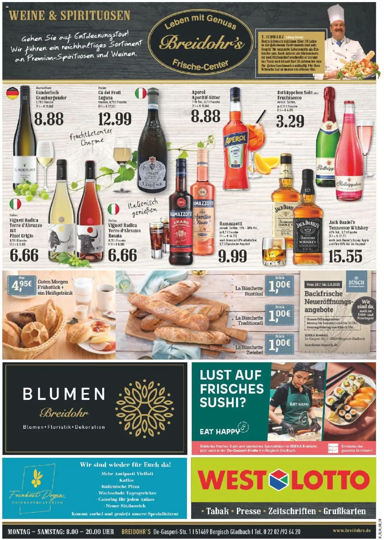 Edeka prospekt Bergisch Gladbach	 - gültig ab dem 27.07.2025 | Seite: 10 | Produkte: Blumen, Pizza, Whiskey, Ramazzotti