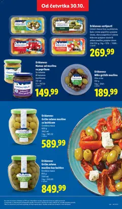 Eridanous Namaz od maslina sa paprikom, Sa zelenim ili kalamon maslinama 212 ml - pregled Lidl kataloga - važi od 30.10.2025 | Strana: 49 | Proizvode: Masline