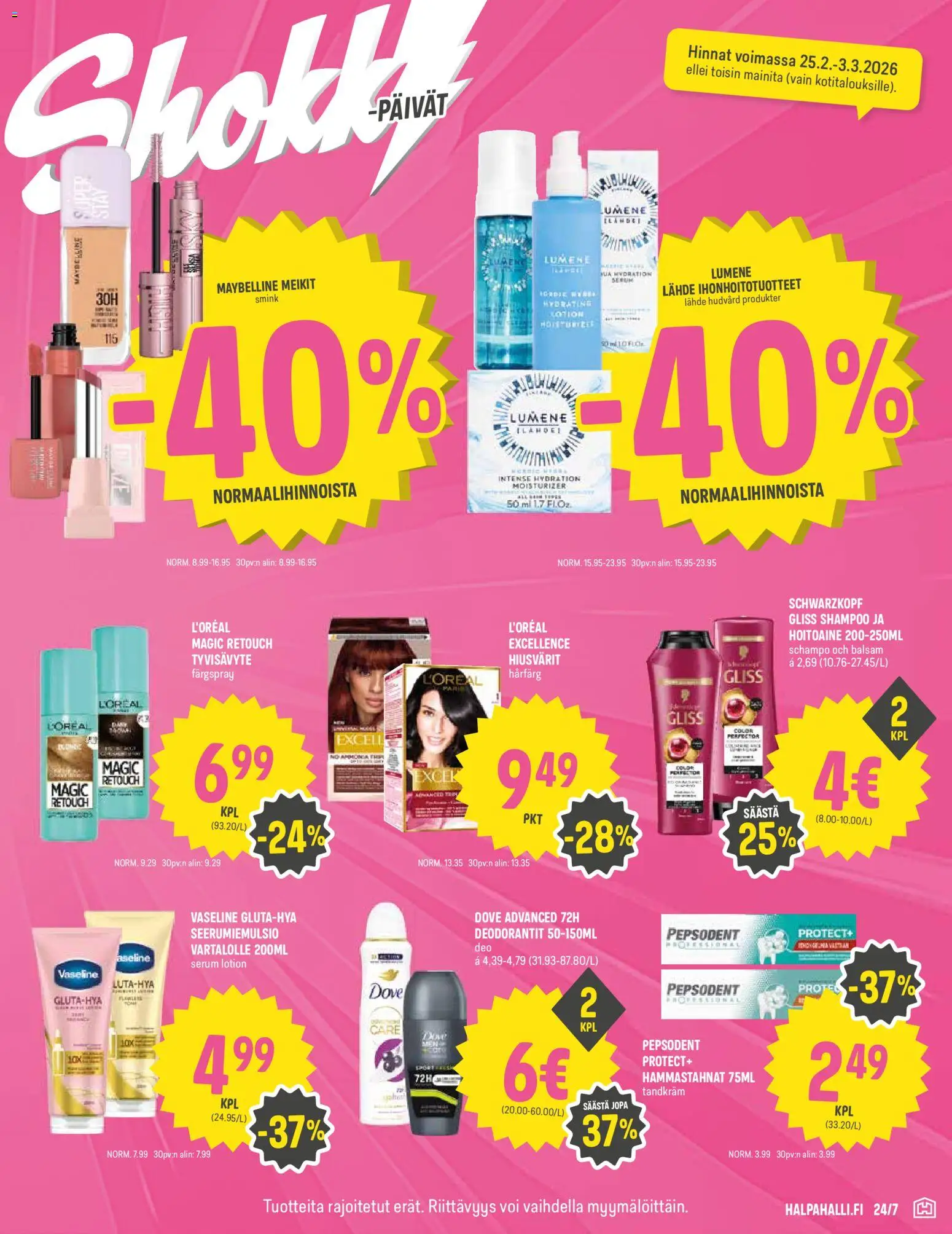 Halpa Halli tarjoukset – voimassa 25.02.2026 alkaen | Sivu: 7 | Tuotteet: Shampoo, Hoitoaine, Voi