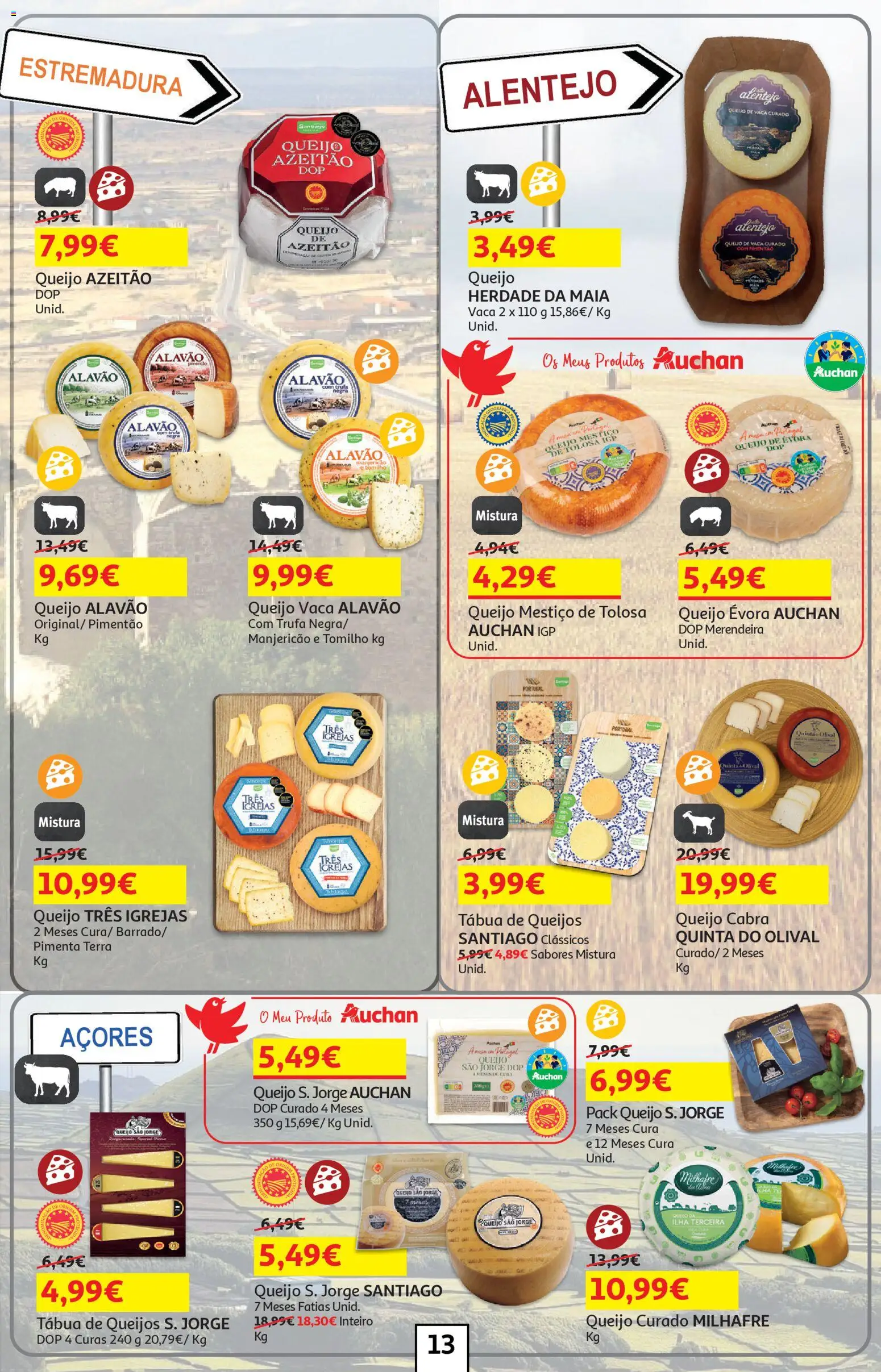 Auchan folheto │ válido de 17.02.2026 | Página: 13 | Produtos: Tábua, Pimenta, Pimentão, Queijo