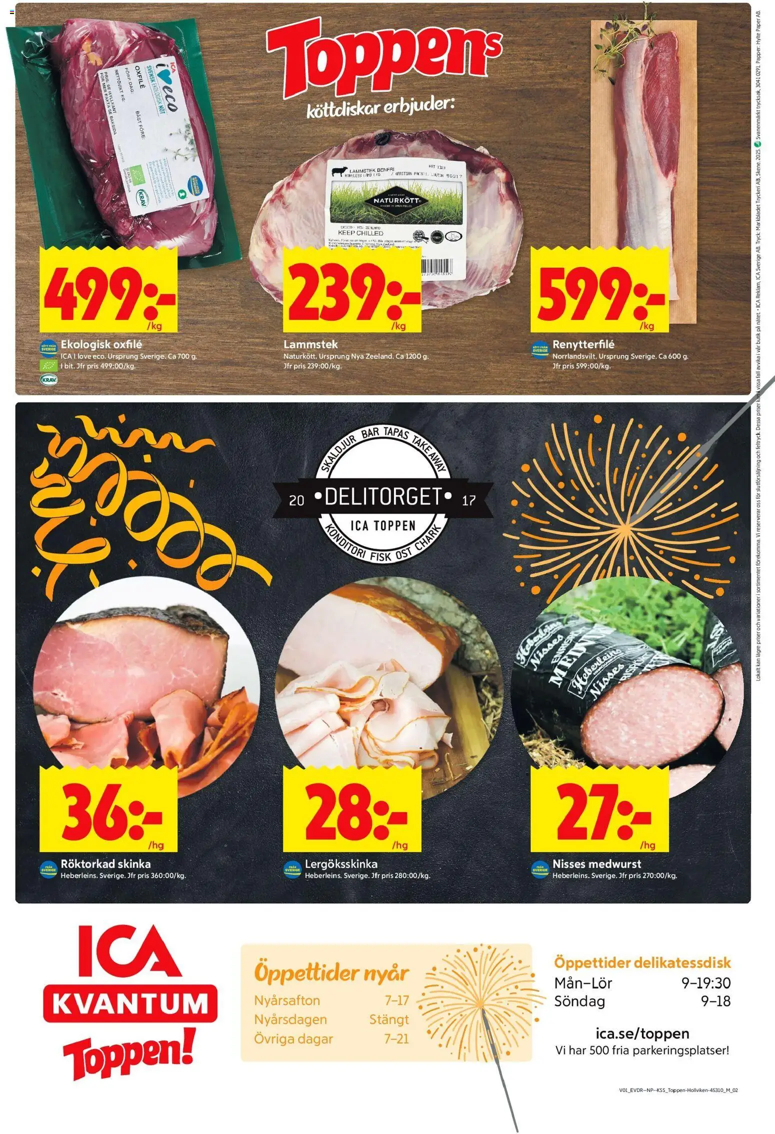 ICA Kvantum reklamblad aktuell från 30.12.2025 | Sida: 12 | Produkter: Skinka, Oxfilé, Papper