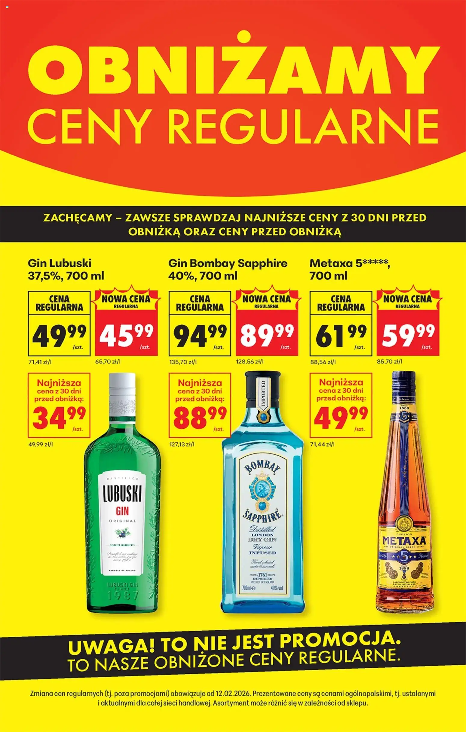 Biedronka Polsko leták - Czas na toast od 09.02.2026 | Strana: 46 | Produkty: Gin Bombay, Gin, Metaxa, Dry gin
