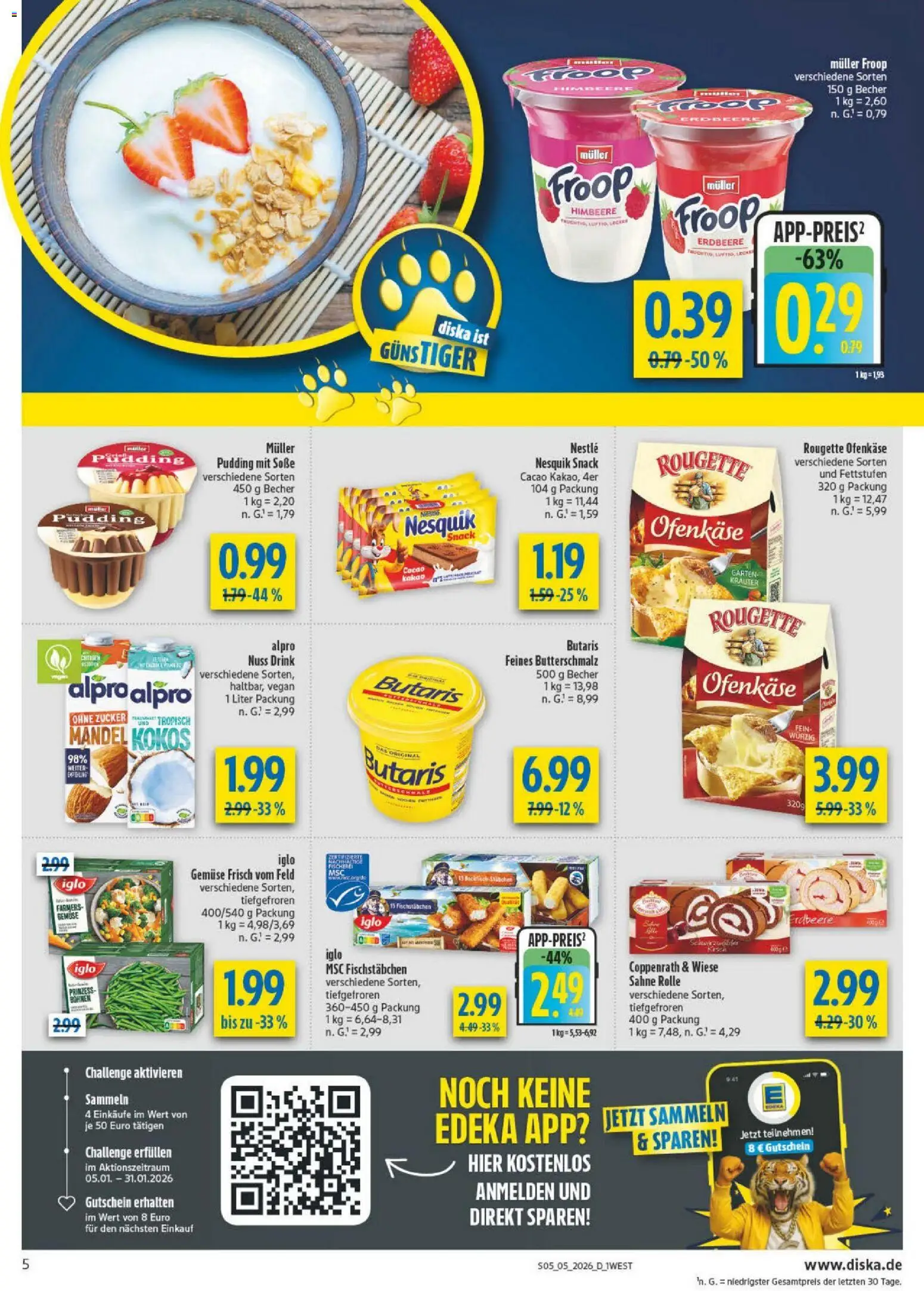 Diska - Diska Angebote Bayern KW05 – gültig ab 26.01.2025 | Seite: 5 | Produkte: Iglo, Soße, Zucker, Himbeere
