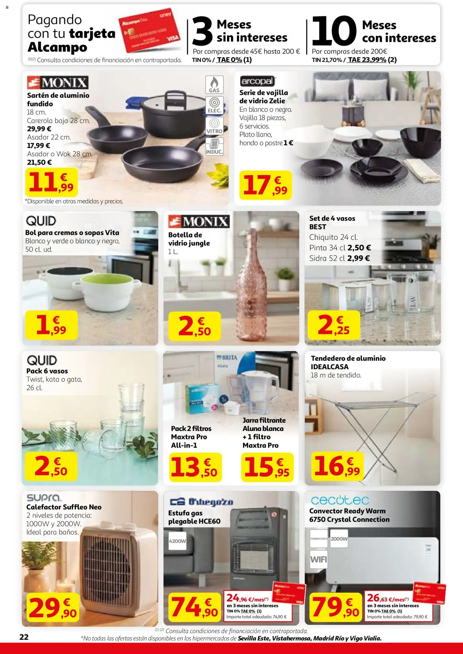 Alcampo - HG Nacional  │ válido desde el 29.01.2026 | Página: 22 | Productos: Vasos, Tendedero, Βρεφικό κρεβάτι, Κλειδαριά της πόρτας