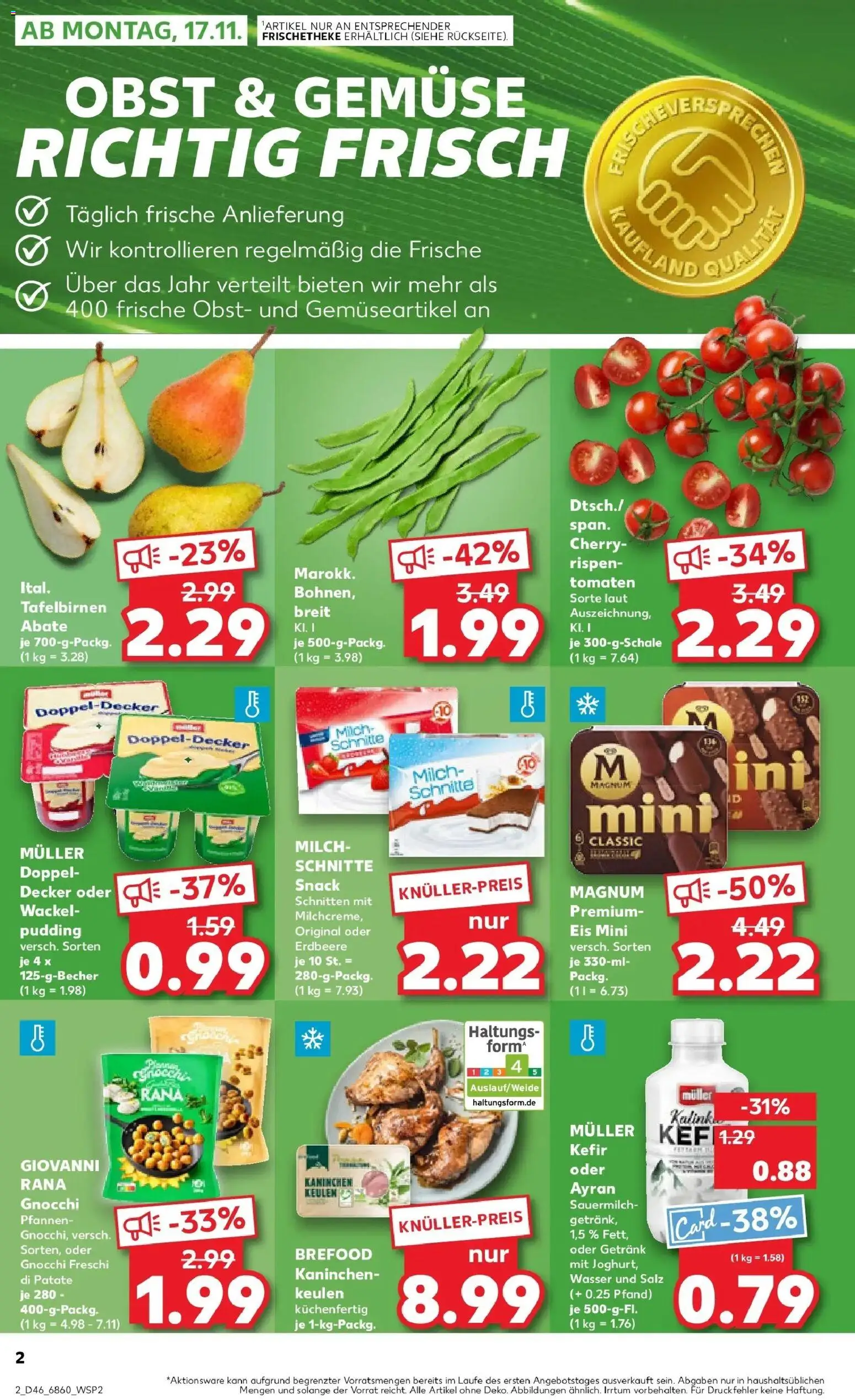 Kaufland prospekt Bad Kreuznach	 – gültig ab 17.11.2025 | Seite: 2 | Produkte: Kefir, Kaninchen, Pudding, Obst