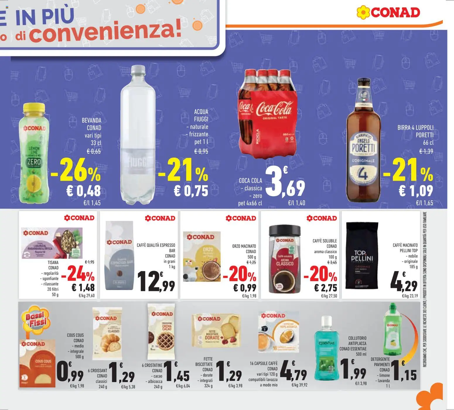 Volantino Conad del 08.04.2026 | Pagina: 27 | Prodotti: Birra, Detergente, Lavanda, Coca Cola