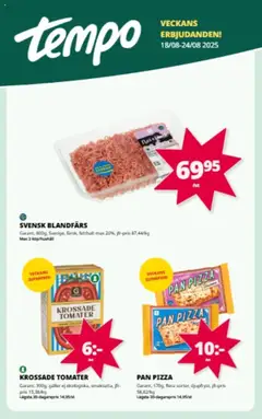 Tempo - erbjudanden - Förhandsvisning av reklamblad från butik Tempo aktuell från 18.08.2025