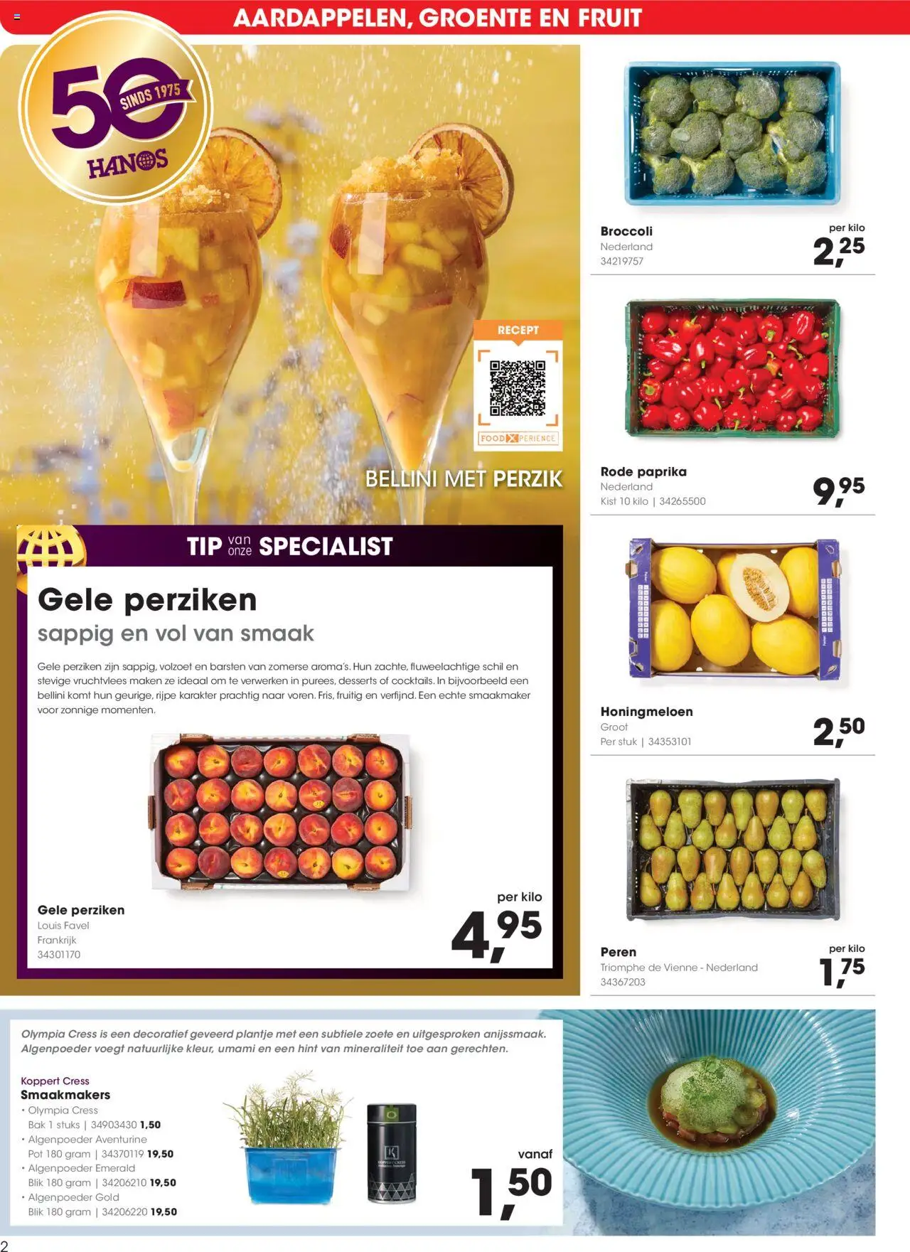  | Pagina: 2 | Producten: Broccoli, Pot, Kész piskótalap, Perziken