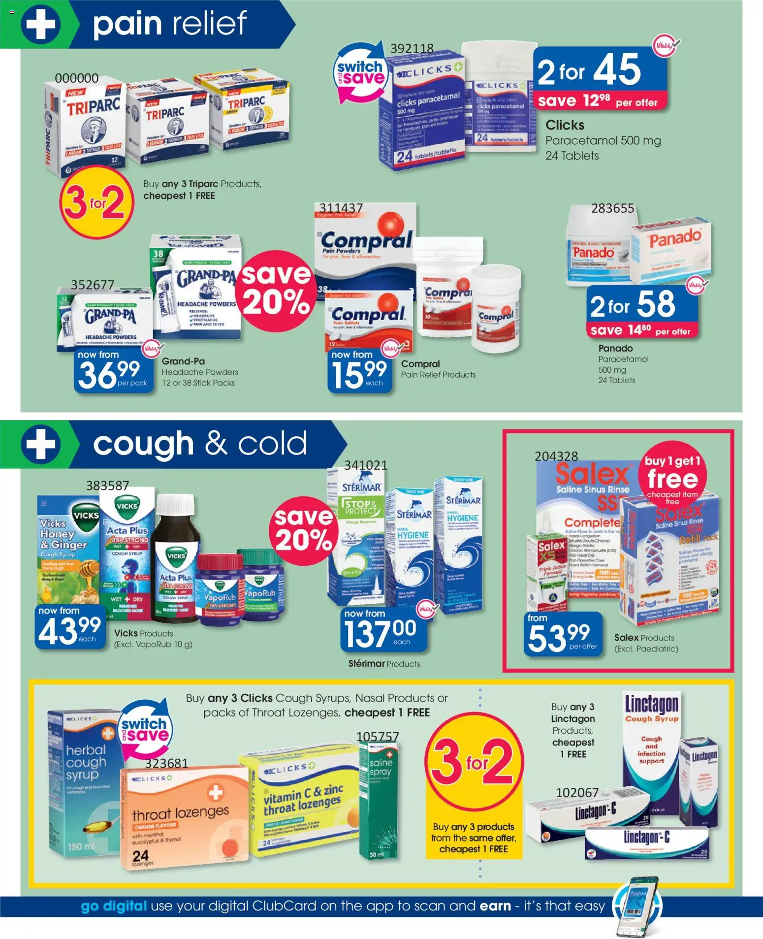 New Clicks catalogue – valid from 30.12.2025 | Page: 26 | Products: Cough syrup, Switch, Lozenges, Syrup