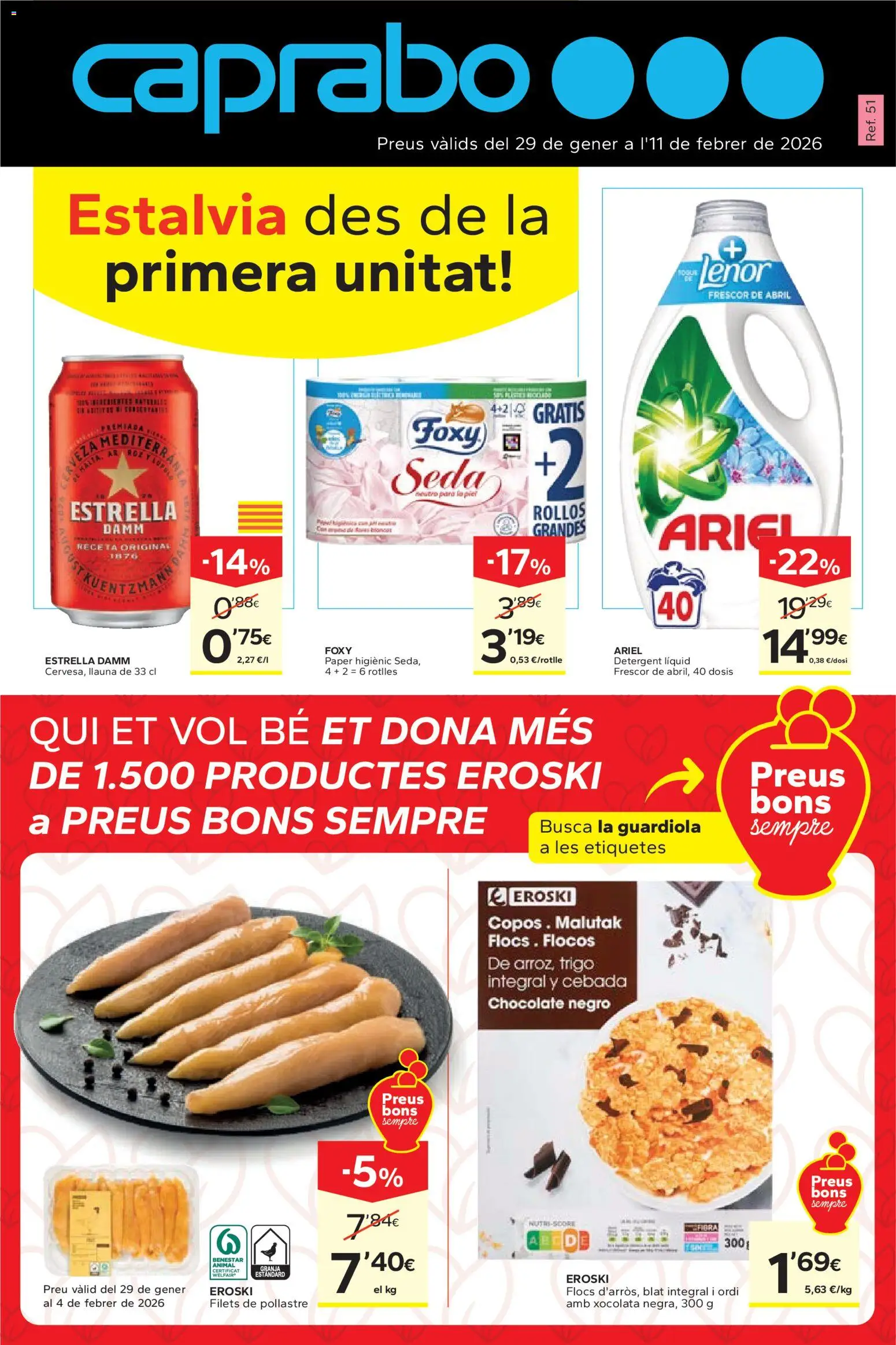 Caprabo - Estalvia des de la primera unitat │ válido desde el 29.01.2026 | Página: 1 | Productos: Chocolate