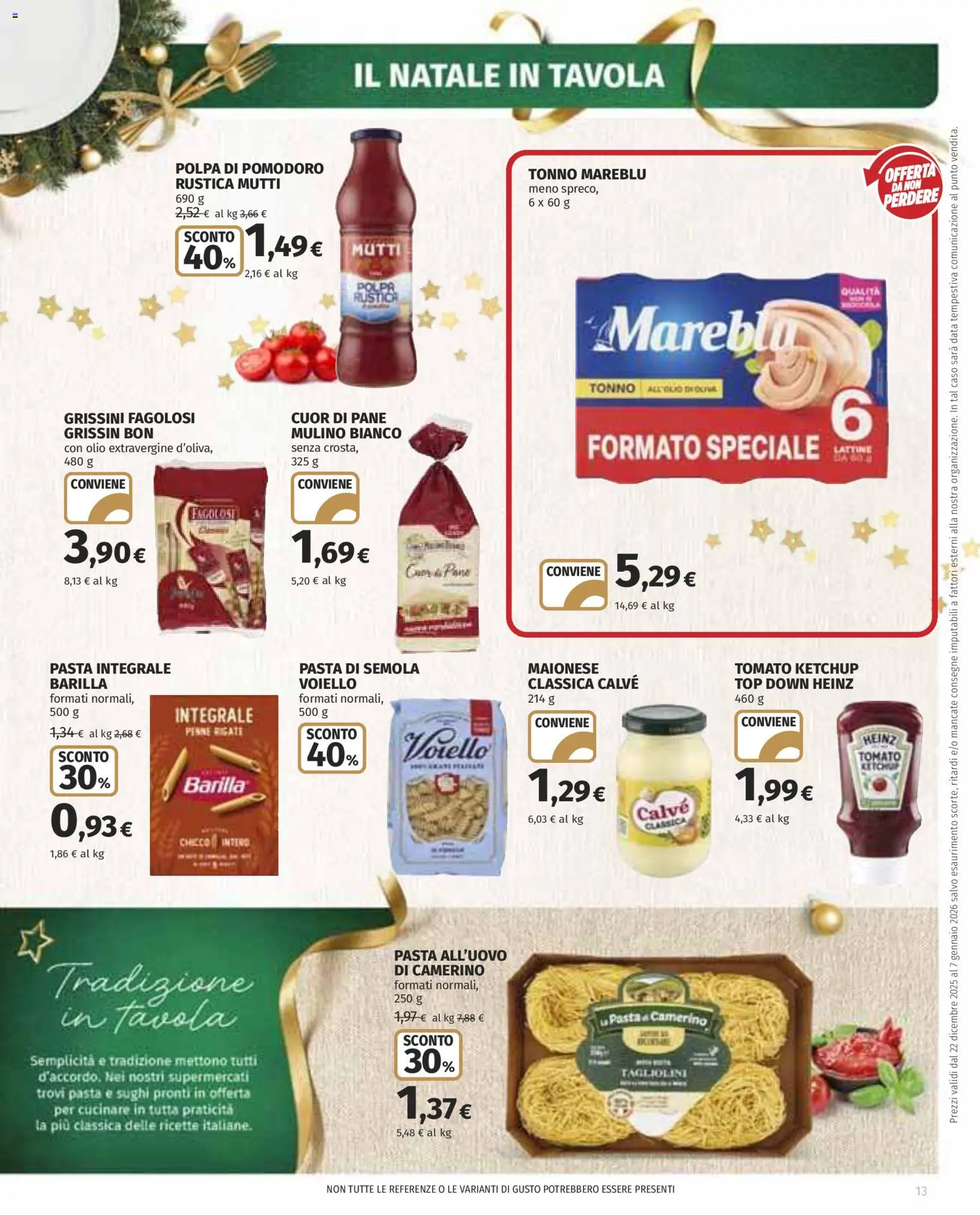 Volantino COOP del 22.12.2025 | Pagina: 13 | Prodotti: Ketchup, Top, Pasta, Tonno