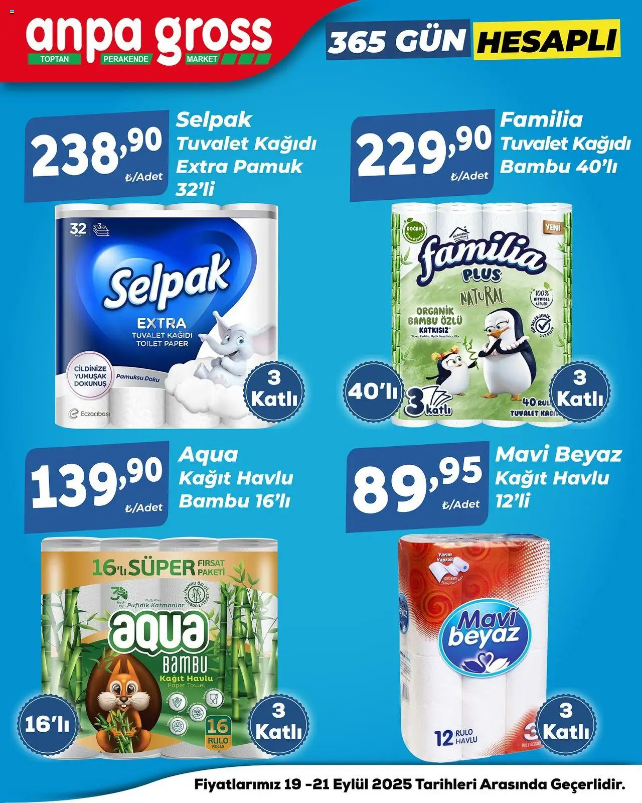 Anpa Gross Hafta Sonu Fırsatları - 19.09.2025 tarihinden itibaren geçerlidir | Sayfa: 4 | Ürünler: Tuvalet, Kağıt havlu, Tuvalet kağıdı