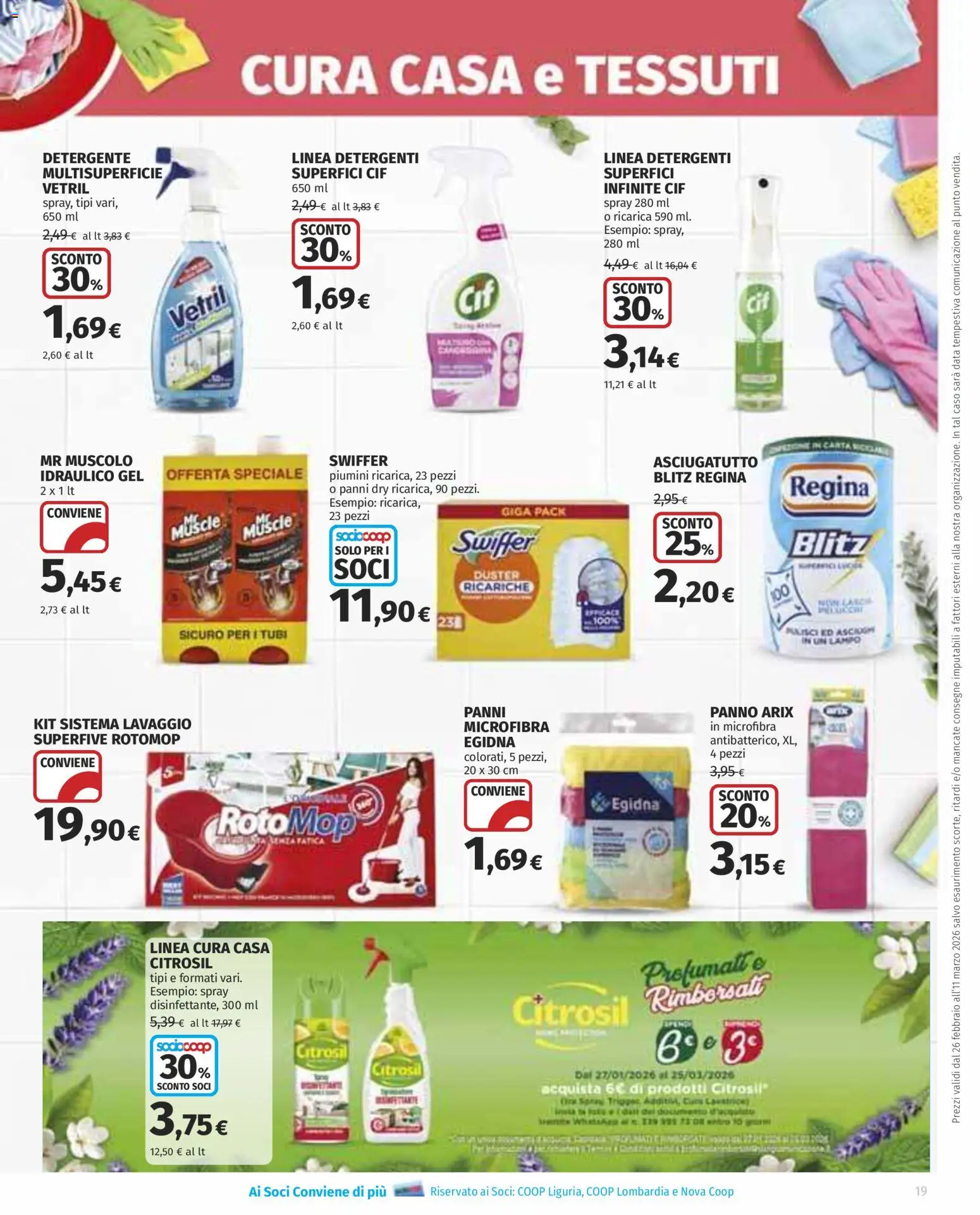 Volantino Ipercoop del 26.02.2026 | Pagina: 19 | Prodotti: Detergente, Lavatrice, Data, Asciugatutto