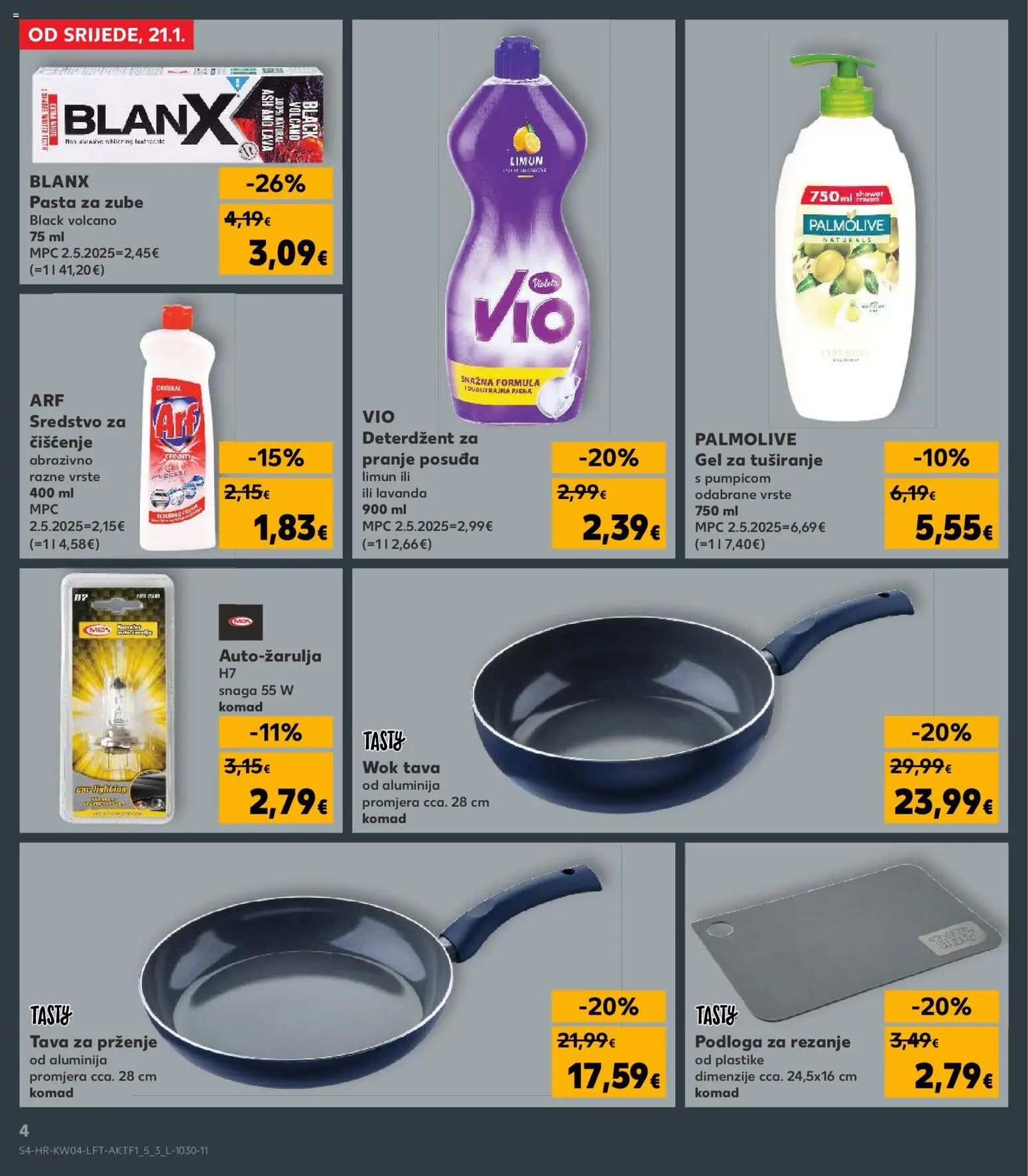 Kaufland katalog | vrijedi od 21.01.2026 | Stranica: 4 | Proizvodi: Deterdžent, Deterdžent za pranje posuđa, Limun, Tava